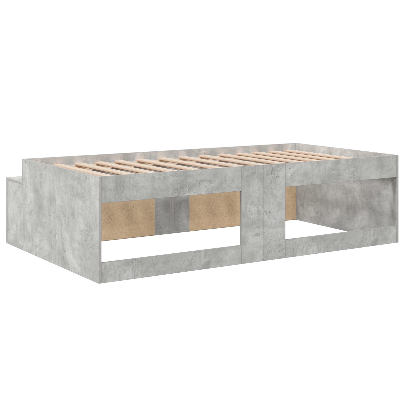 Storage Bed Frame Concrete Grey 100x200 cm - Image 8