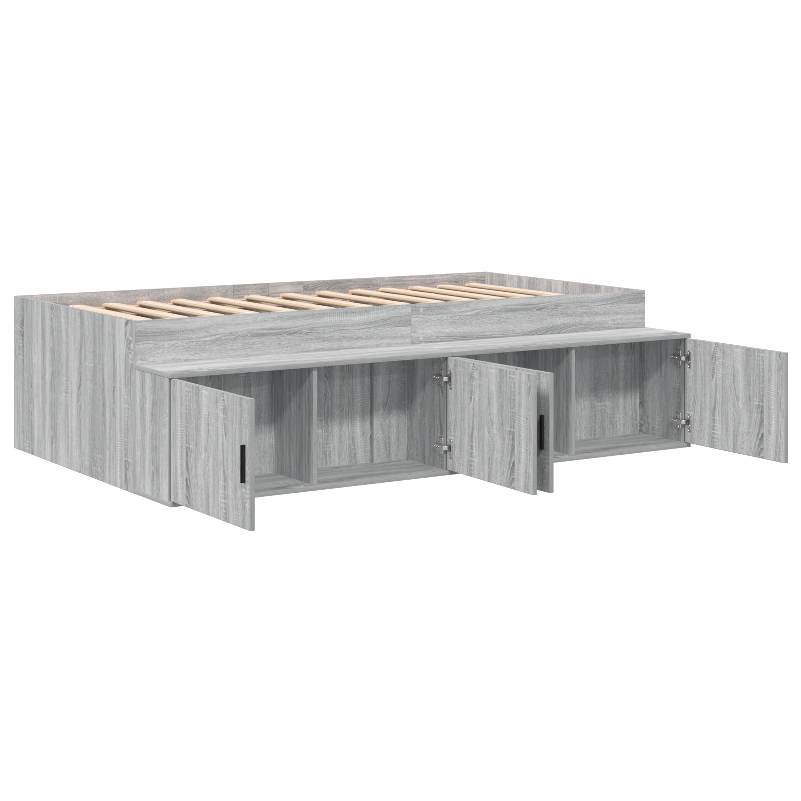 Storage Bed Frame Grey Sonoma 100x200 cm - Image 5