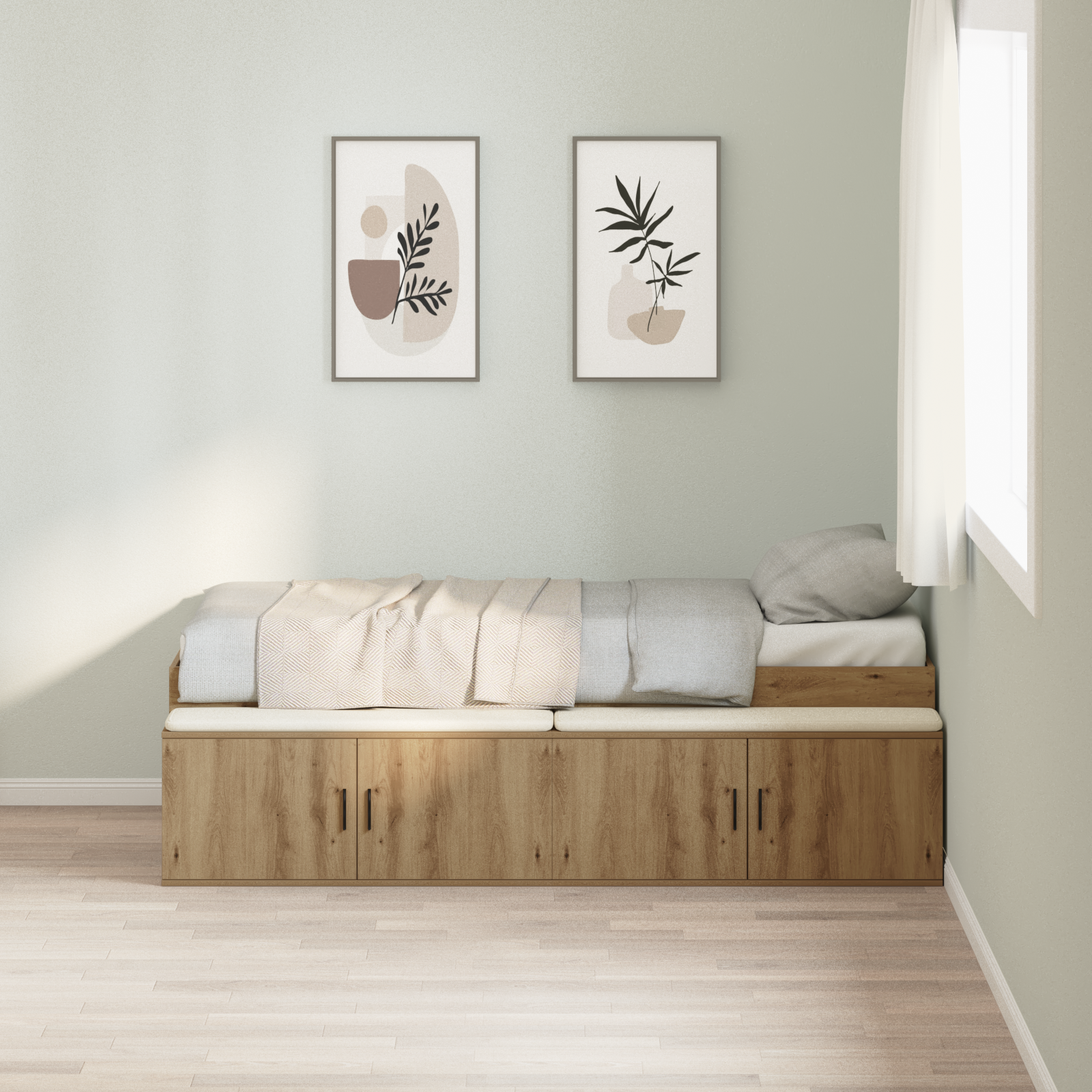 Storage Bed Frame Artisan Oak 100x200 cm - Image 4