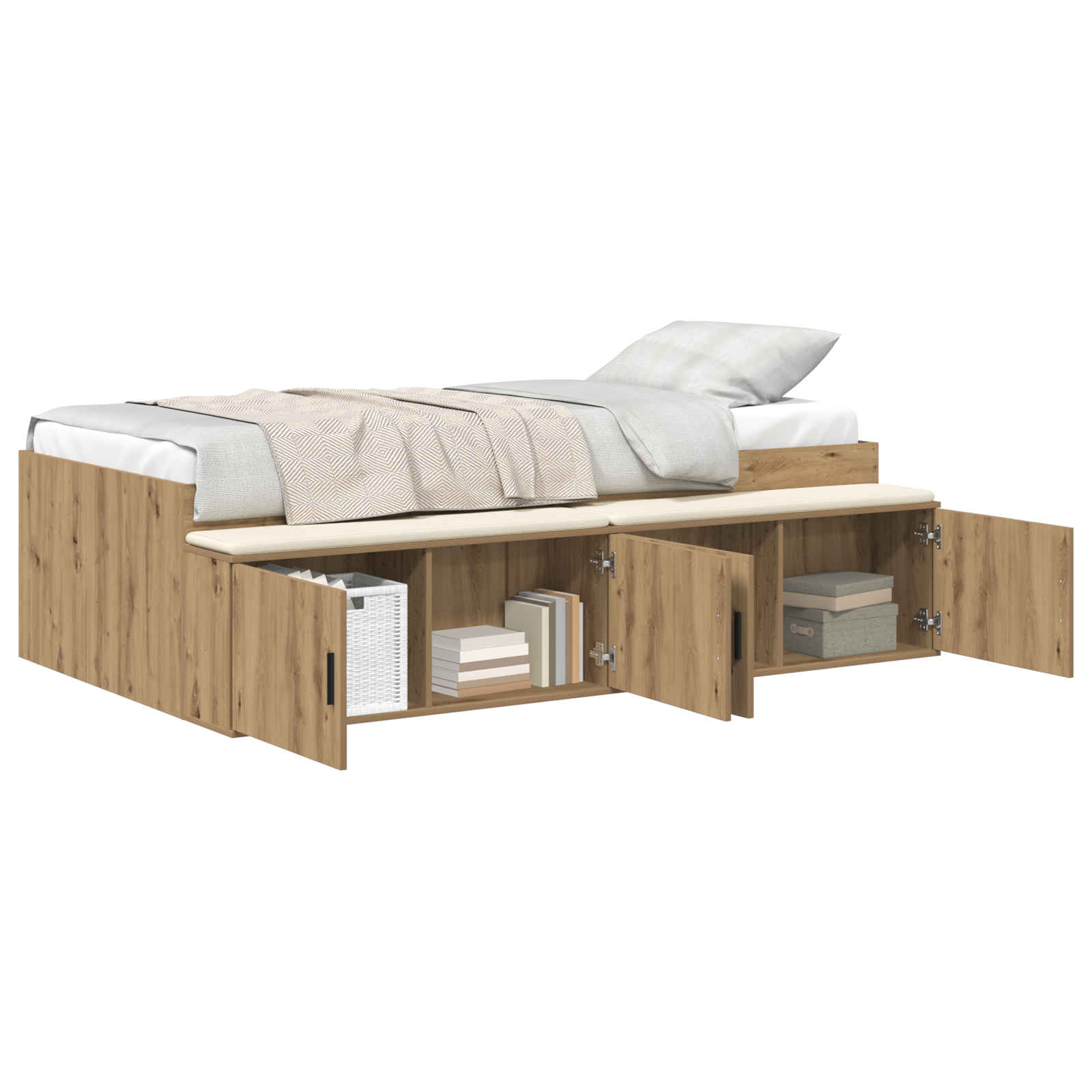 Storage Bed Frame Artisan Oak 100x200 cm - Image 2