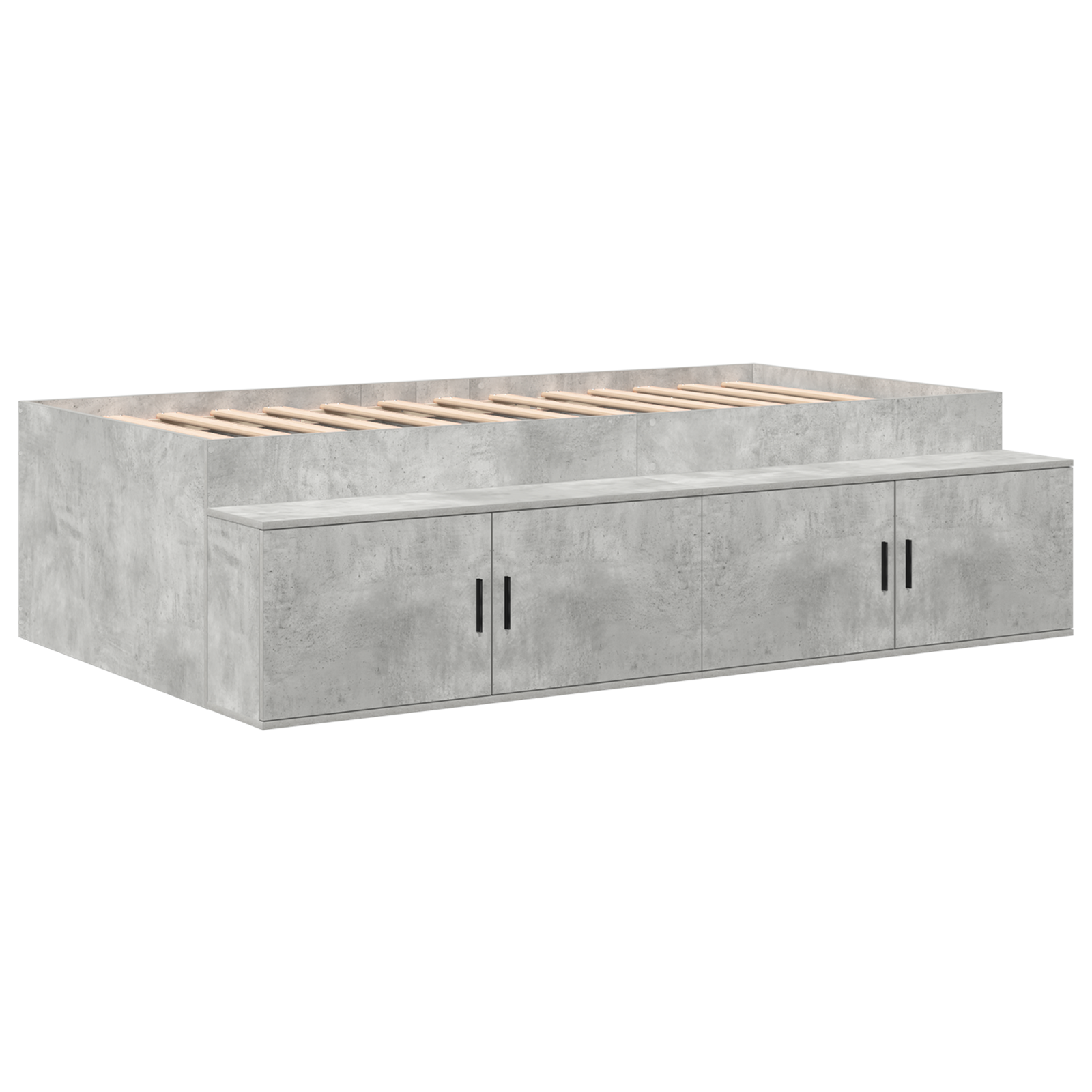 Storage Bed Frame Concrete Grey 90x200 cm - Image 3