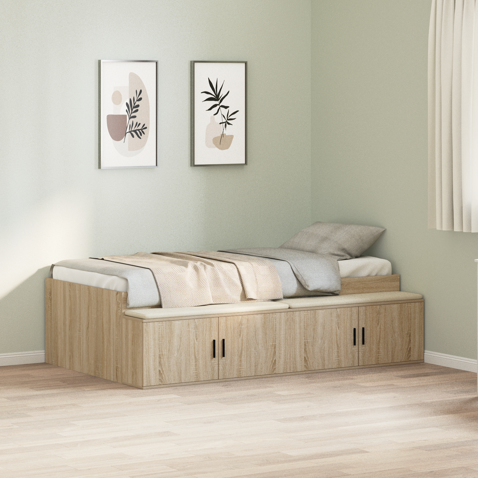 Storage Bed Frame Sonoma Oak 80x200 cm