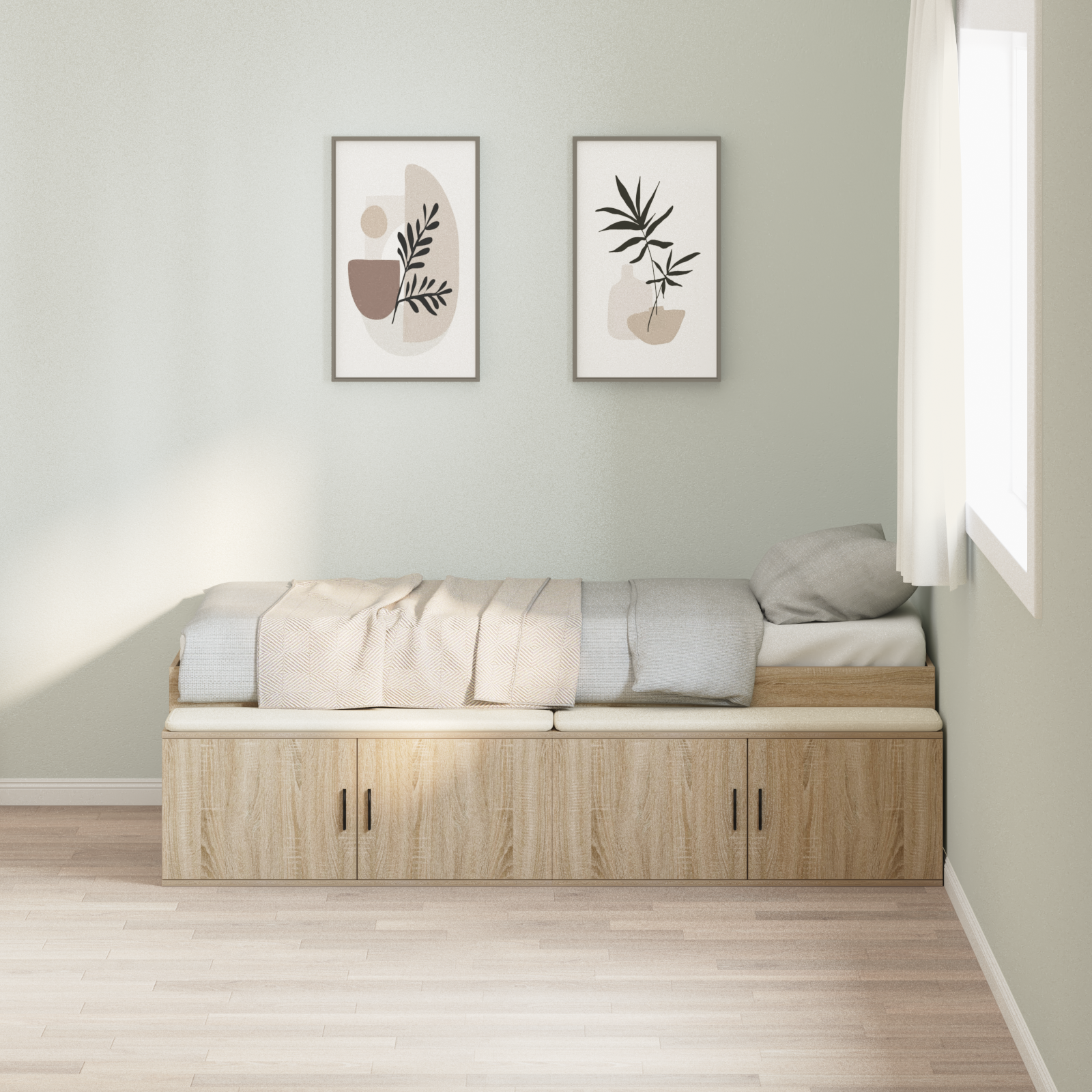 Storage Bed Frame Sonoma Oak 80x200 cm - Image 4
