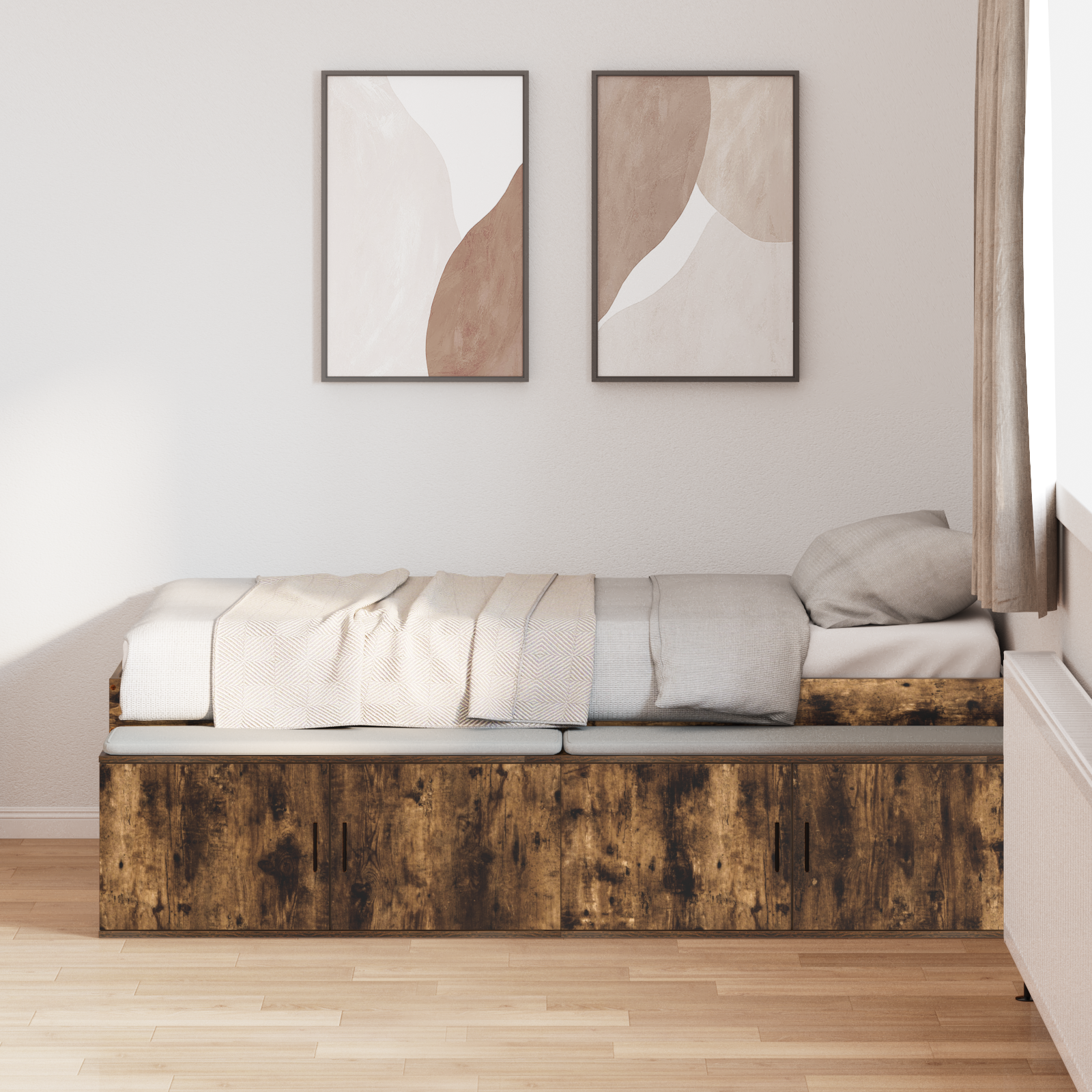 Storage Bed Frame Smoked Oak 80x200 cm - Image 4