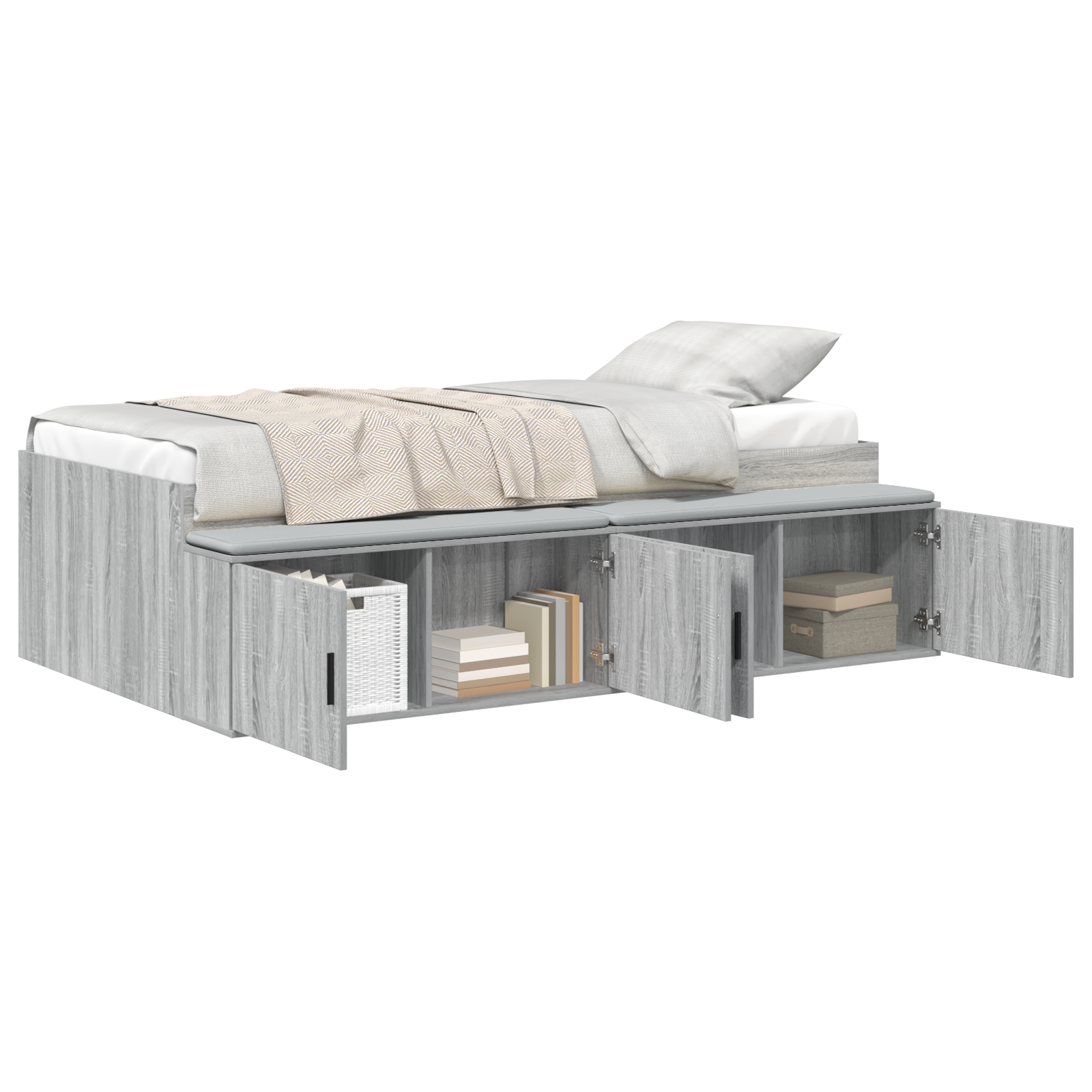 Storage Bed Frame Grey Sonoma 80x200 cm - Image 2