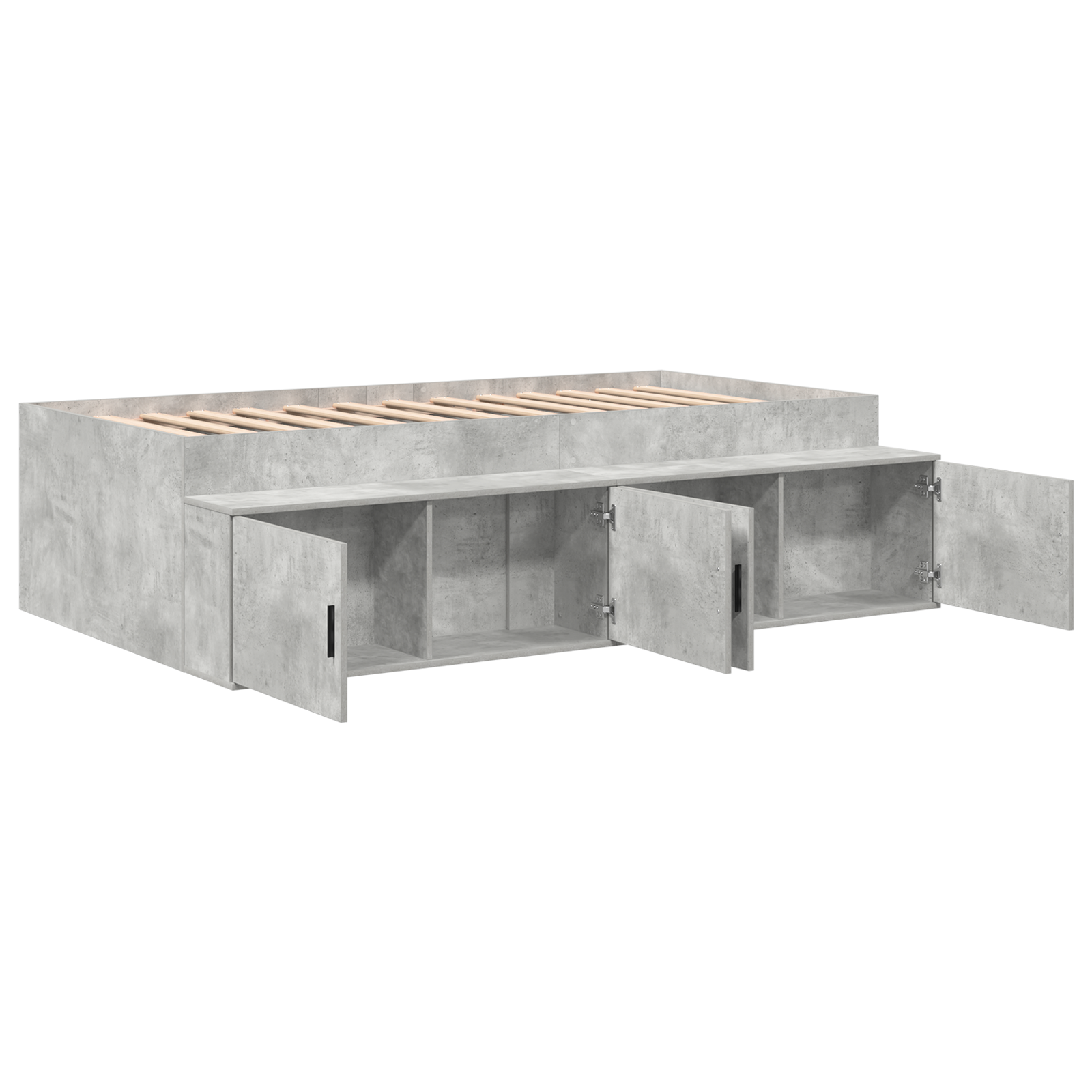Storage Bed Frame Concrete Grey 90x190 cm - Image 5
