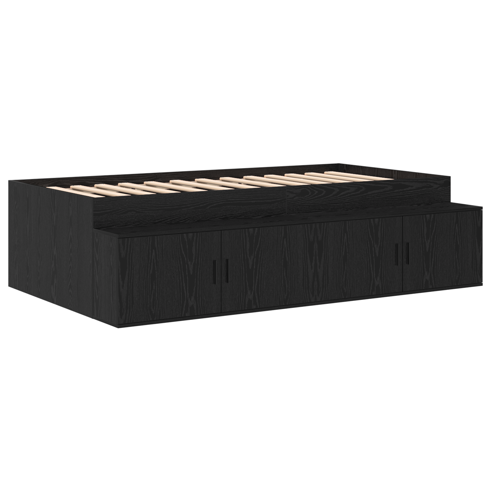 Thumbnail - vidaXL Bett mit Stauraum Schwarze Eiche 75 x 190 cm Holzwerkstoff