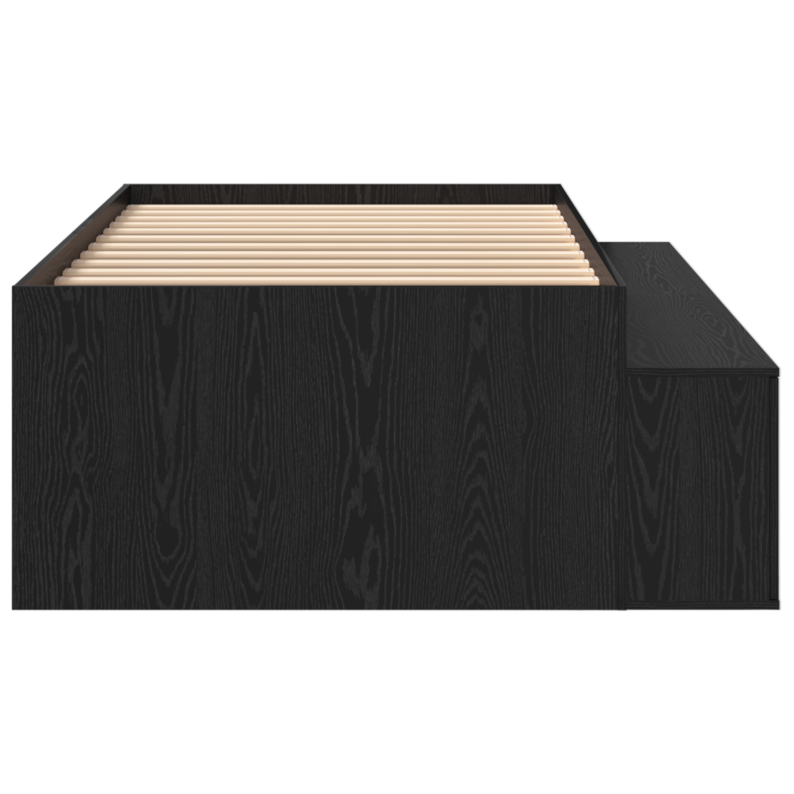 Storage Bed Frame Black Oak 75x190 cm - Image 7