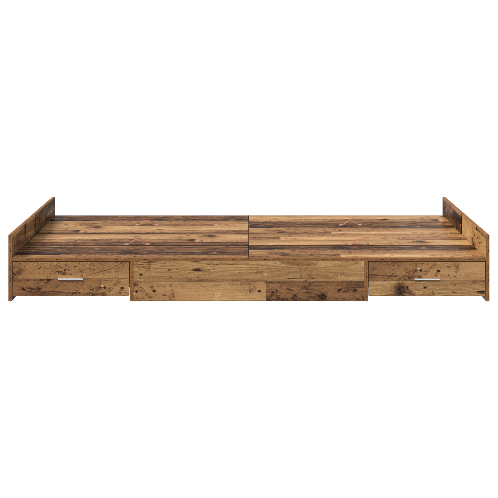 Storage Bed Frame Old Wood 120x190 cm Engineered Wood - Image 5