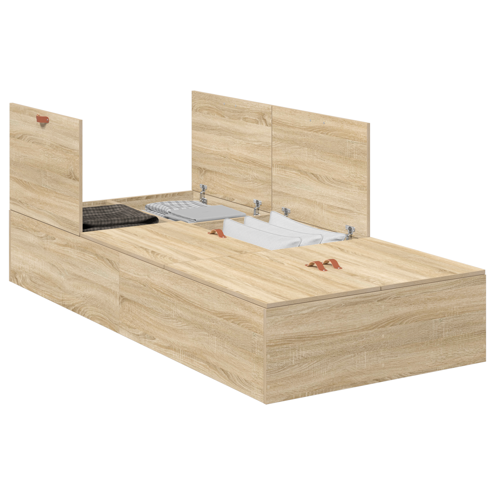 Storage Bed Frame Sonoma Oak 90x200 cm - Image 2