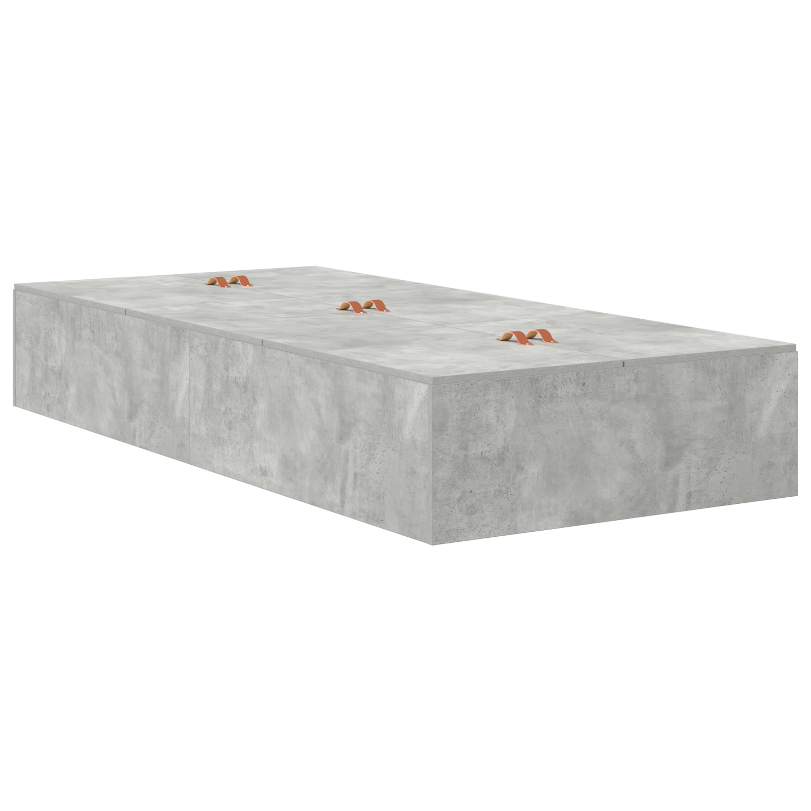 Storage Bed Frame Concrete Grey 90x200 cm - Image 8