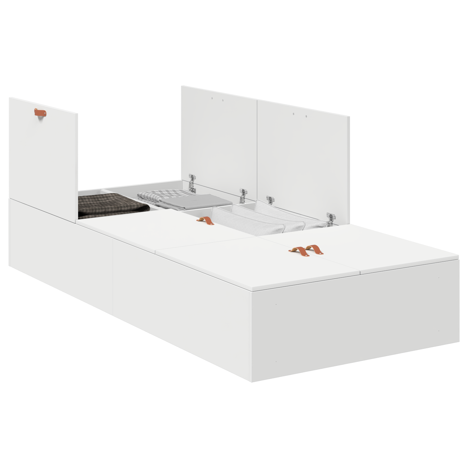Storage Bed Frame White 100x200 cm - Image 2