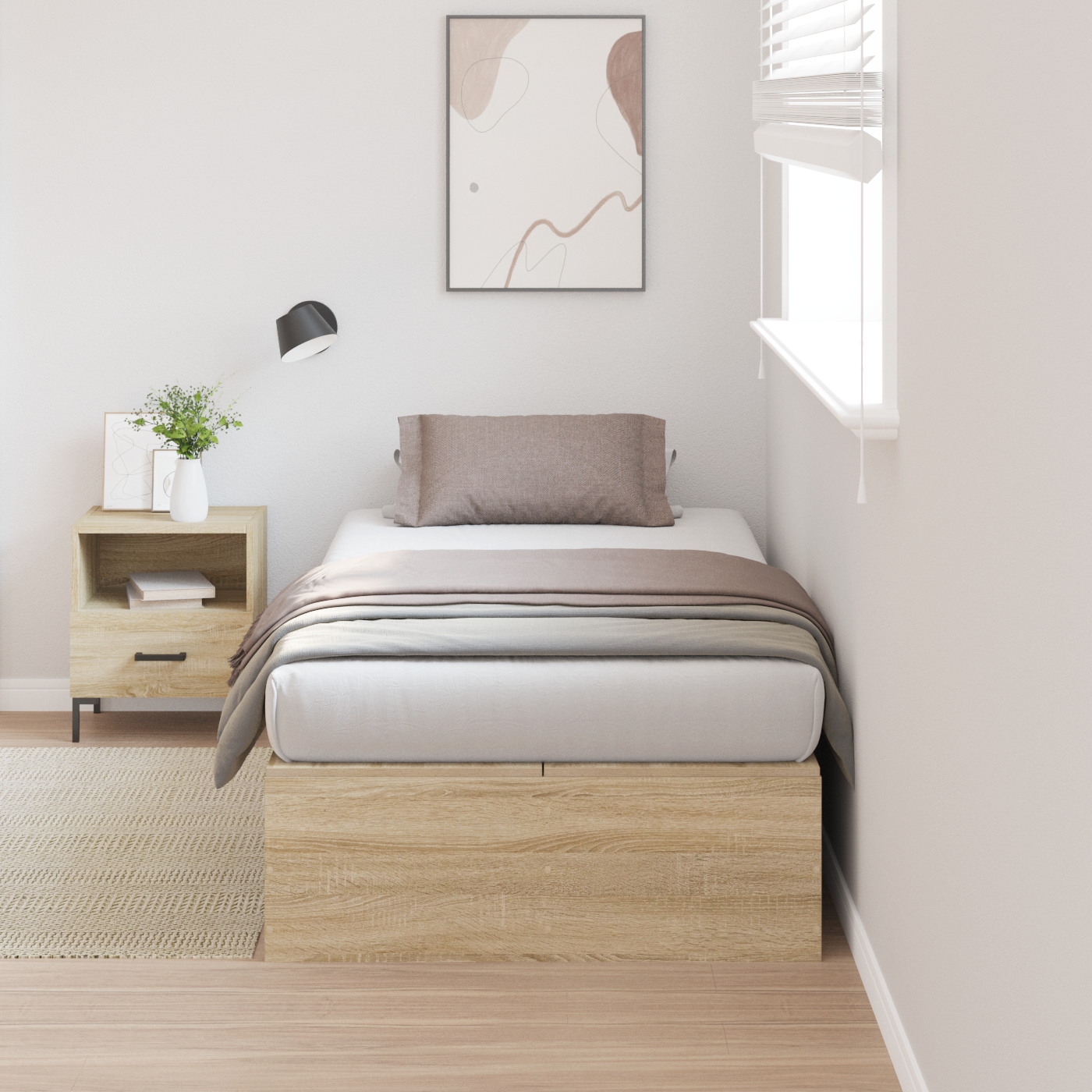 Thumbnail - vidaXL Bettgestell mit Stauraum Sonoma Eiche 100x200 cm