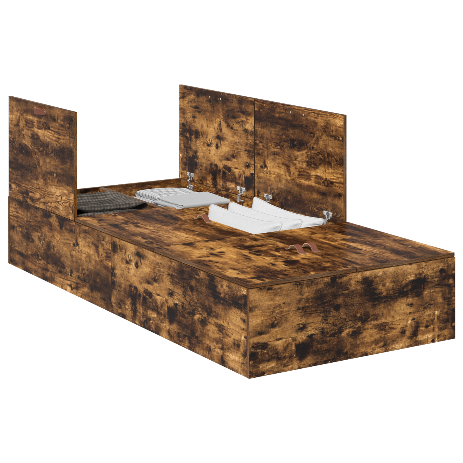 Storage Bed Frame Smoked Oak 100x200 cm - Image 2