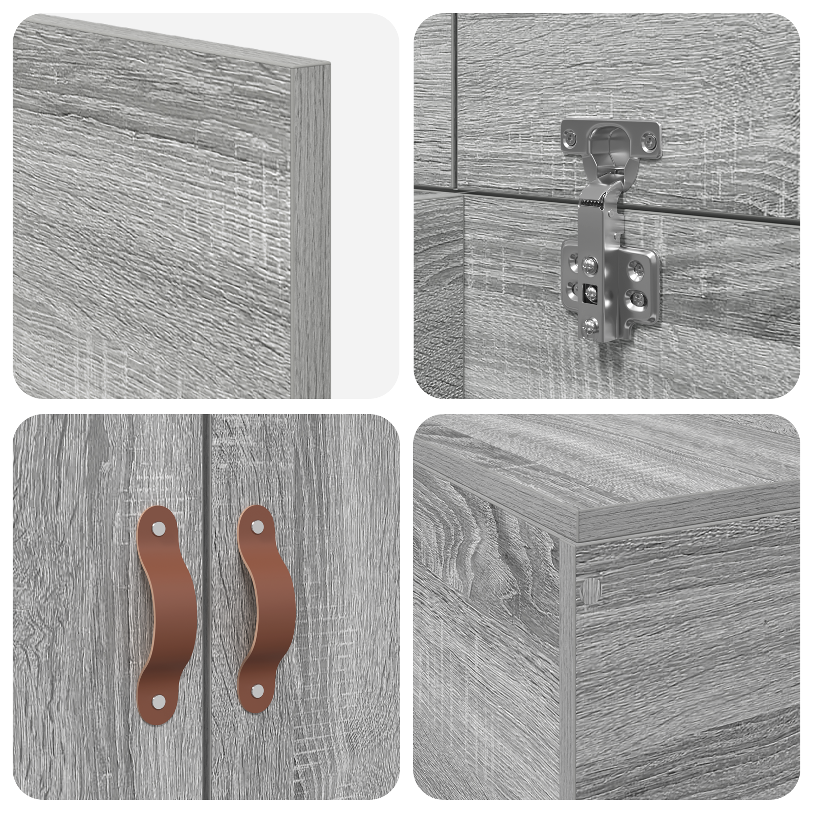 Storage Bed Frame Grey Sonoma 100x200 cm - Image 10