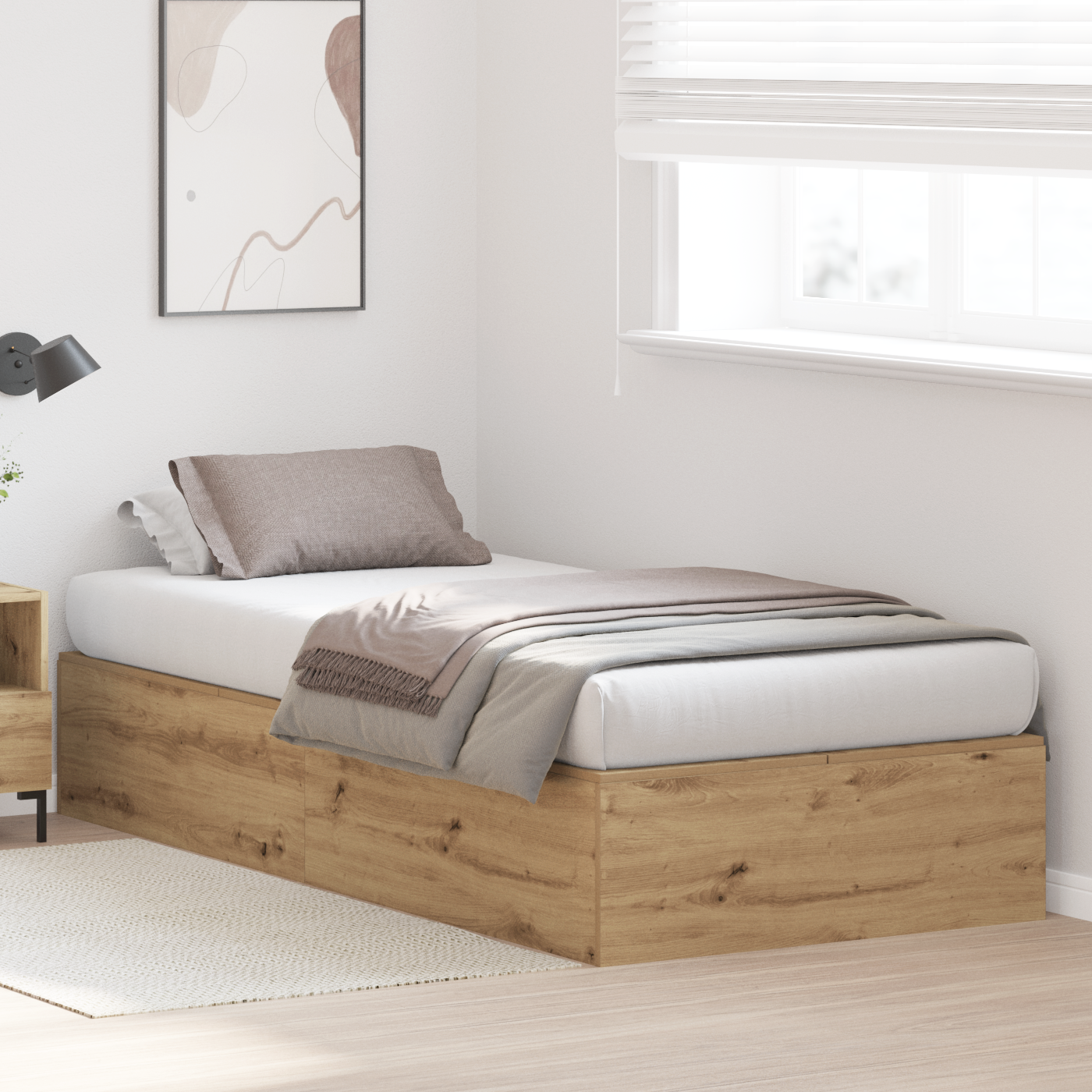 Storage Bed Frame Artisan Oak 100x200 cm - Image 5