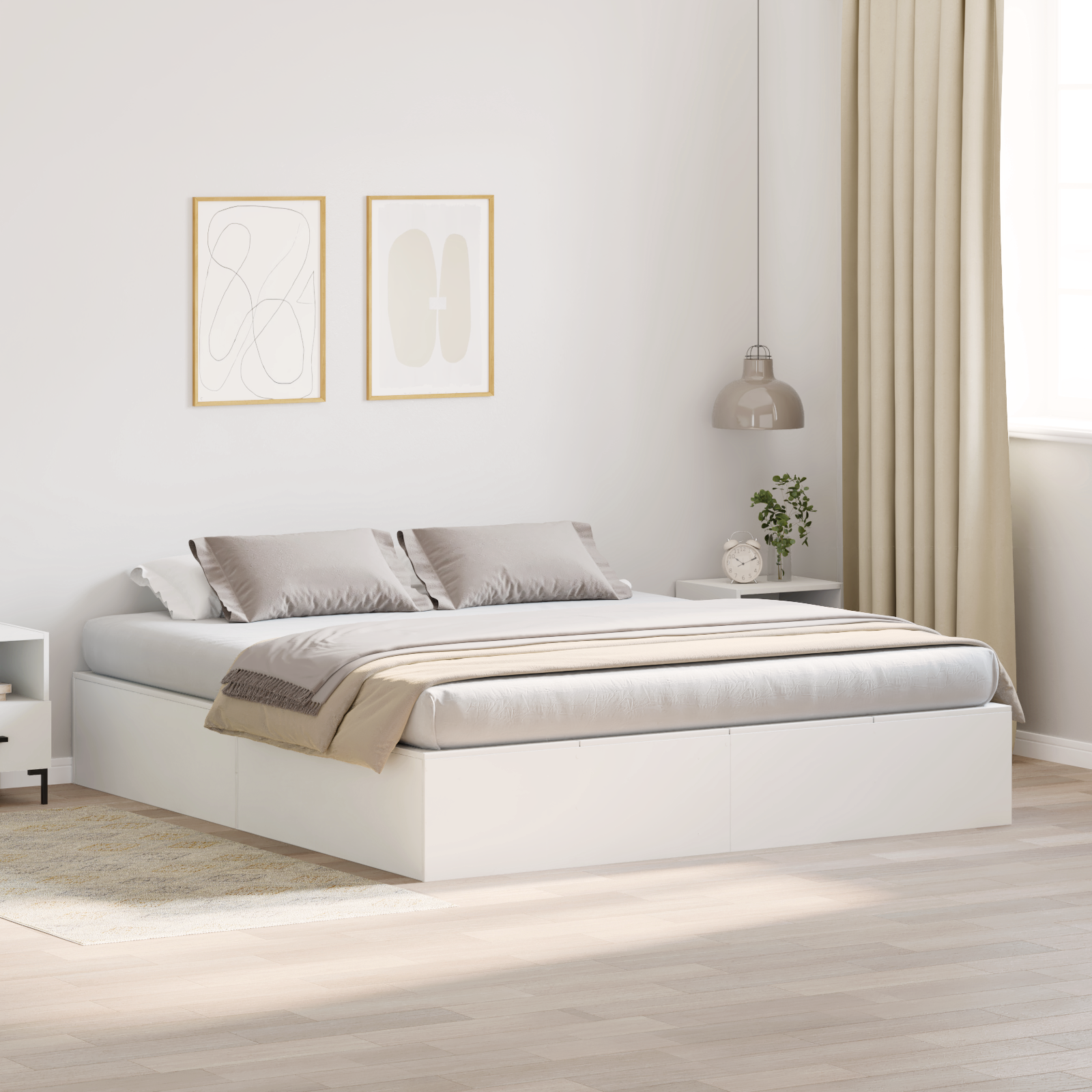 Storage Bed Frame White 200x200 cm
