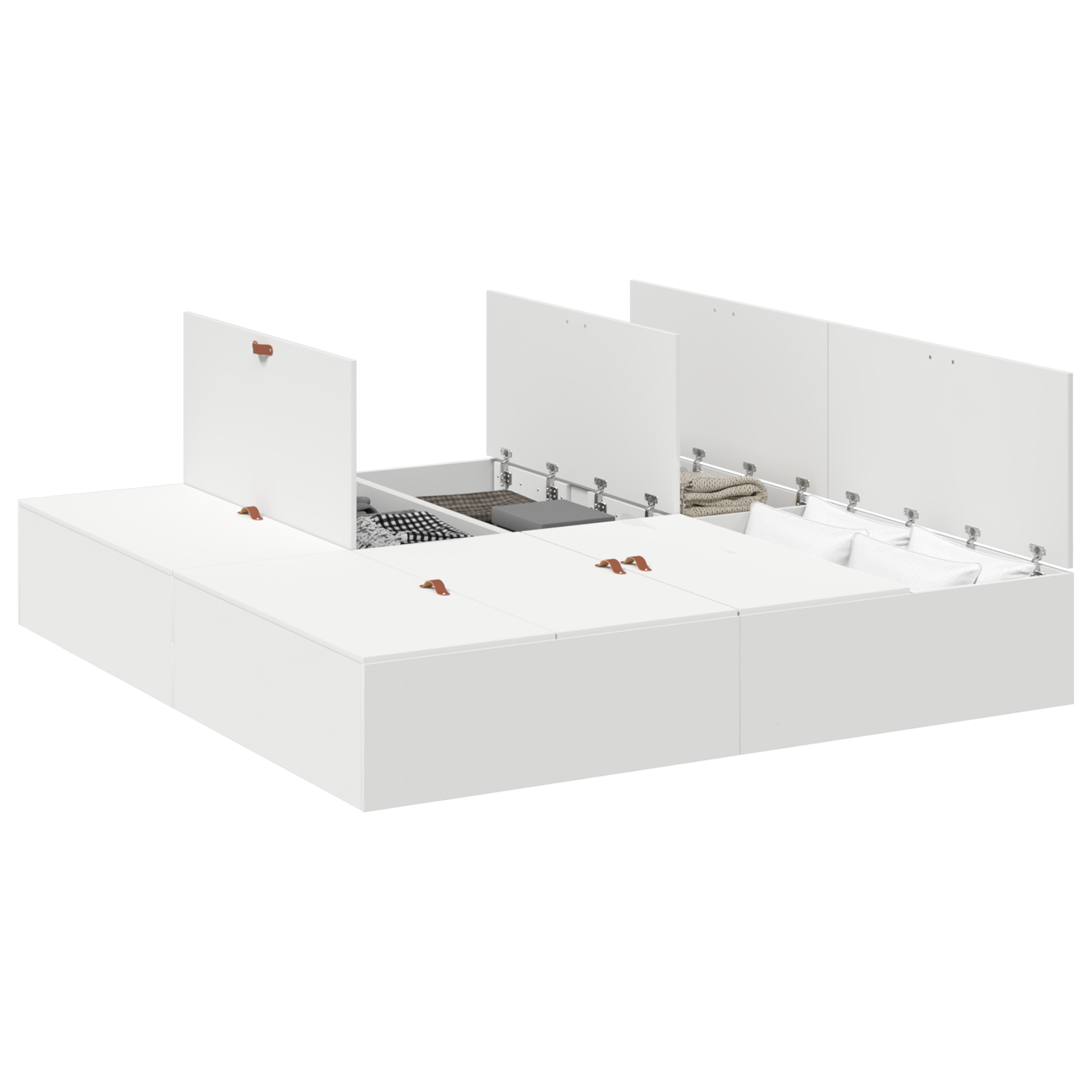 Storage Bed Frame White 200x200 cm - Image 2