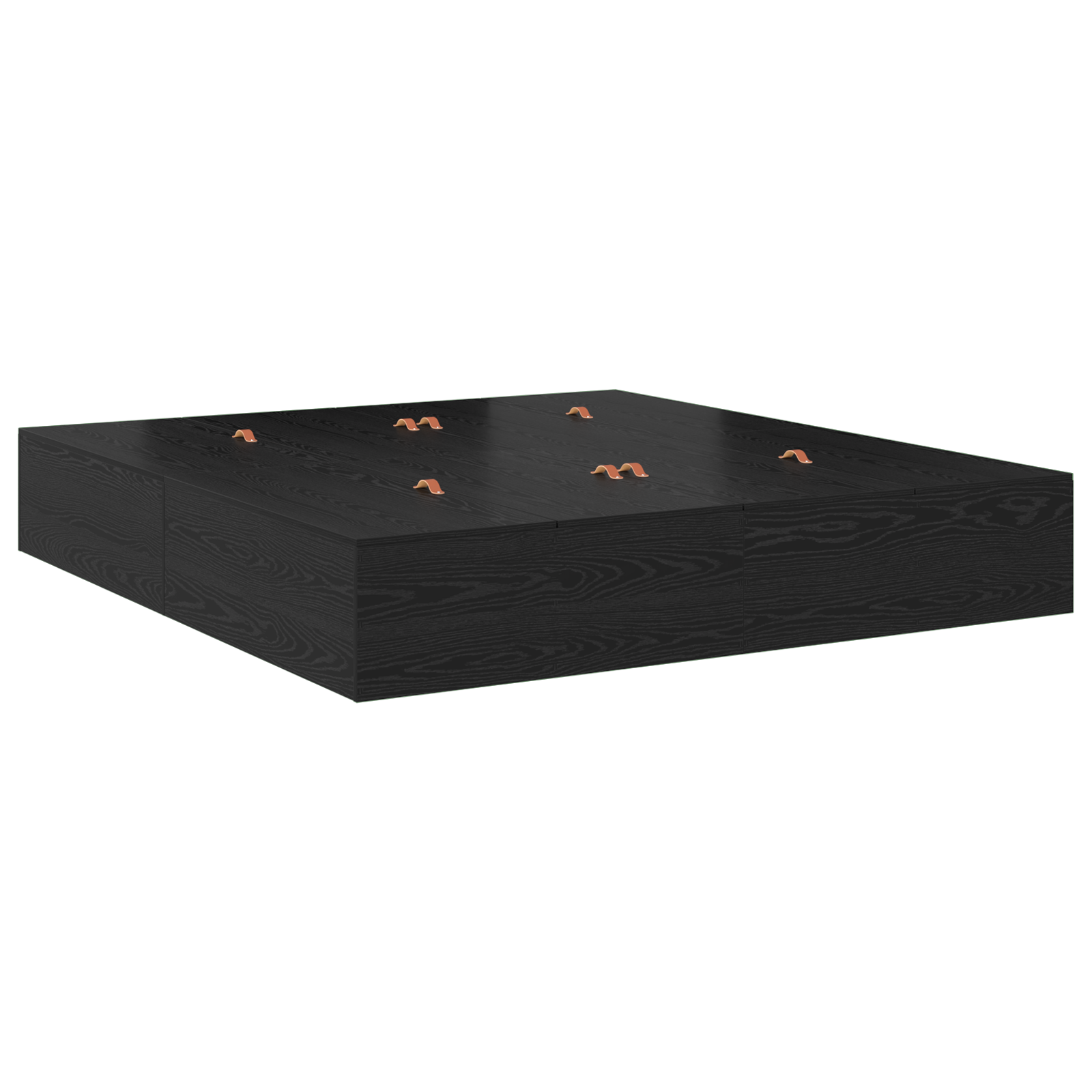 Storage Bed Frame Black Oak 200x200 cm - Image 8