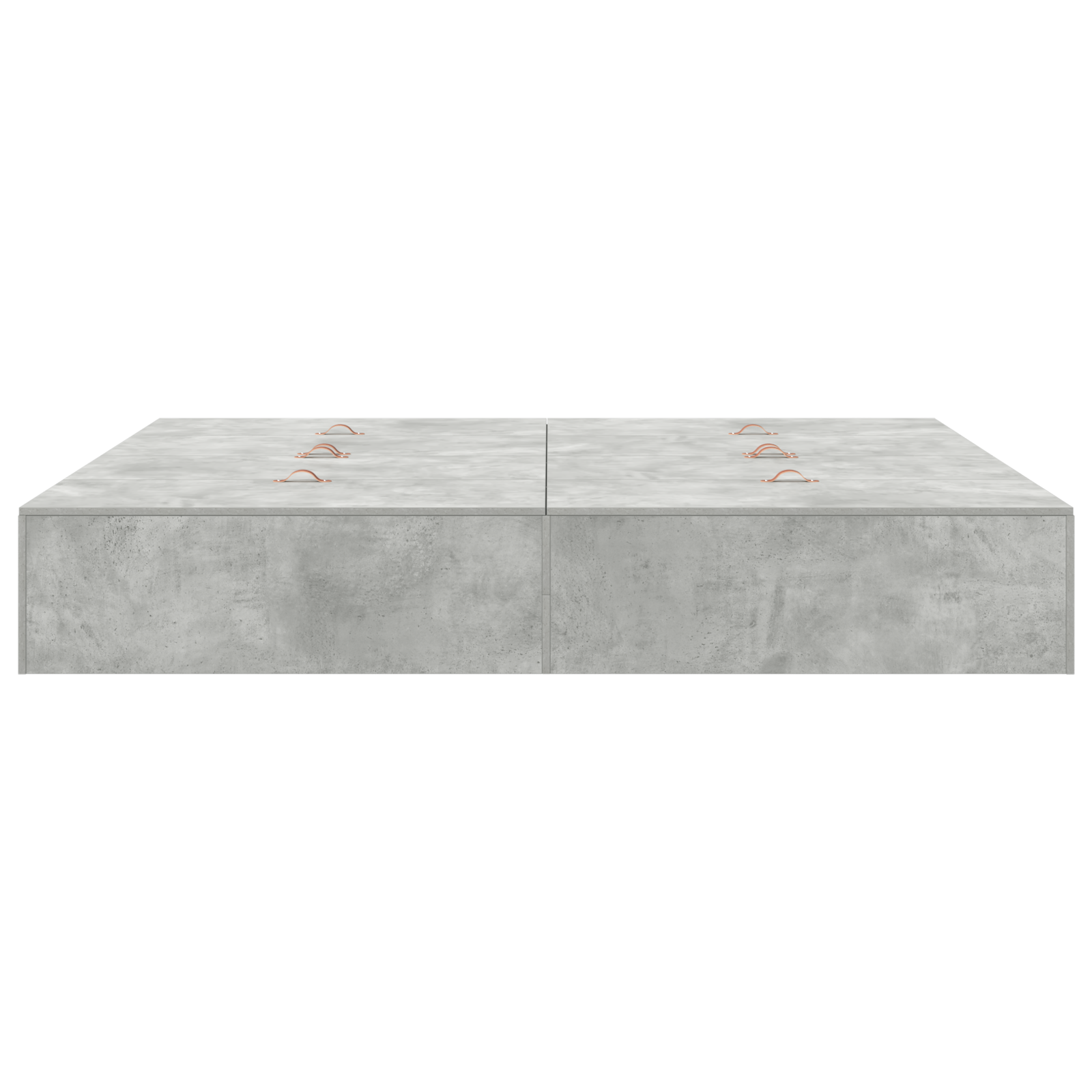Storage Bed Frame Concrete Grey 200x200 cm - Image 7