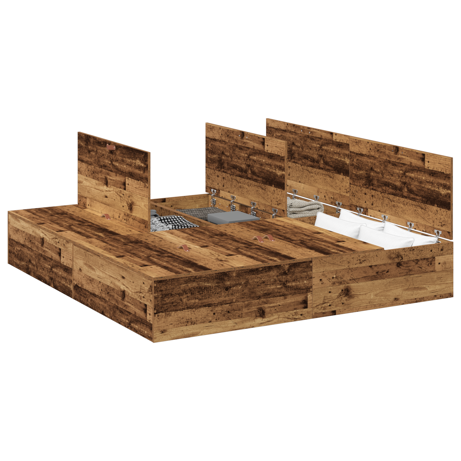 Storage Bed Frame Old Wood 200x200 cm - Image 2