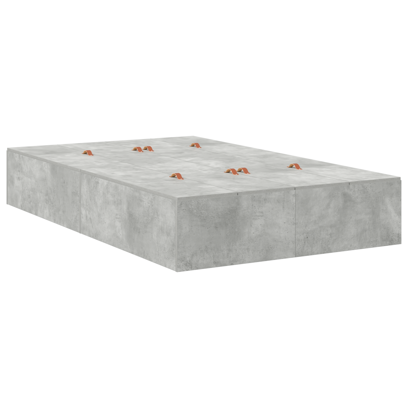 Storage Bed Frame Concrete Grey 120x200 cm - Image 3