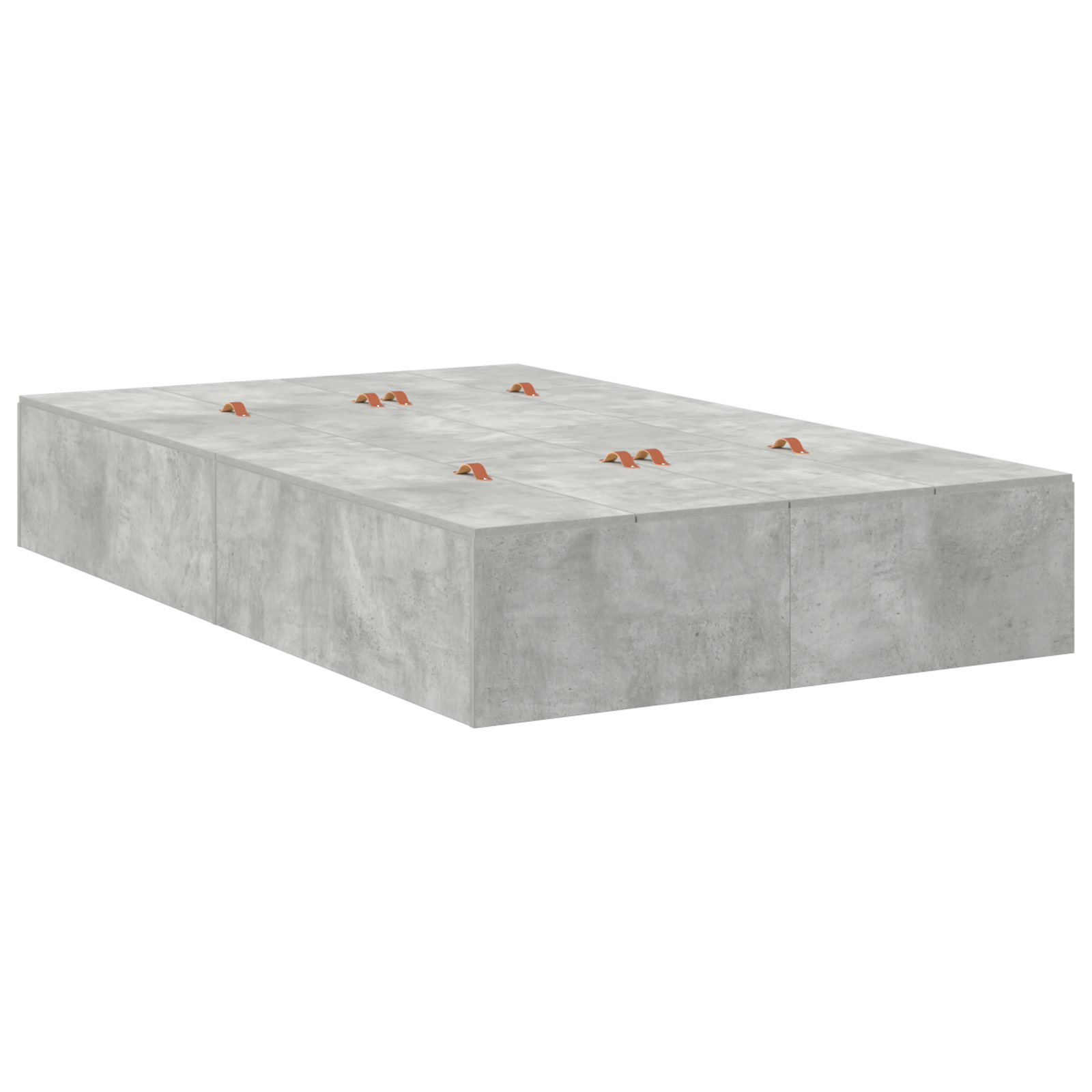 Storage Bed Frame Concrete Grey 120x200 cm - Image 8