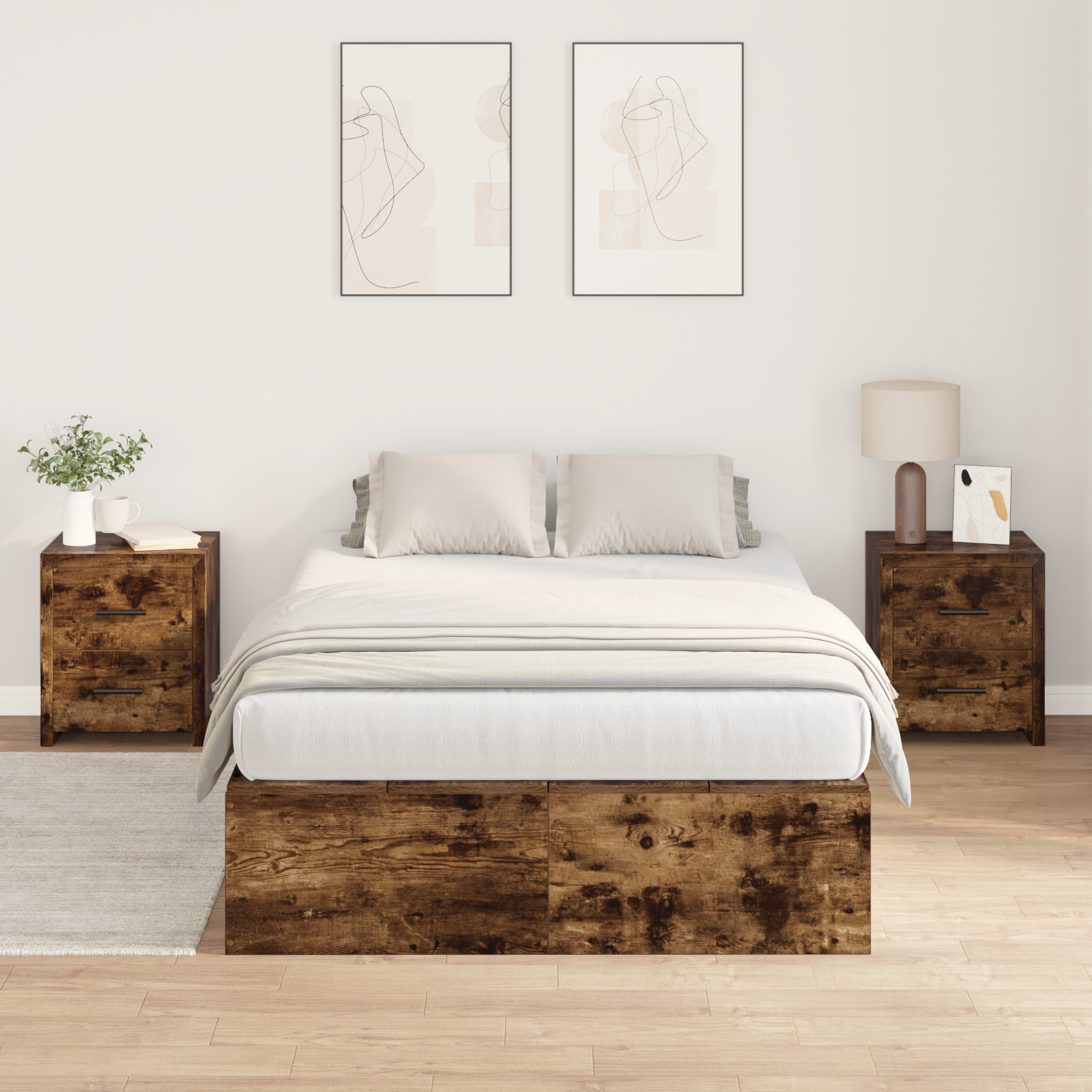 Storage Bed Frame Smoked Oak 120x200 cm - Image 5