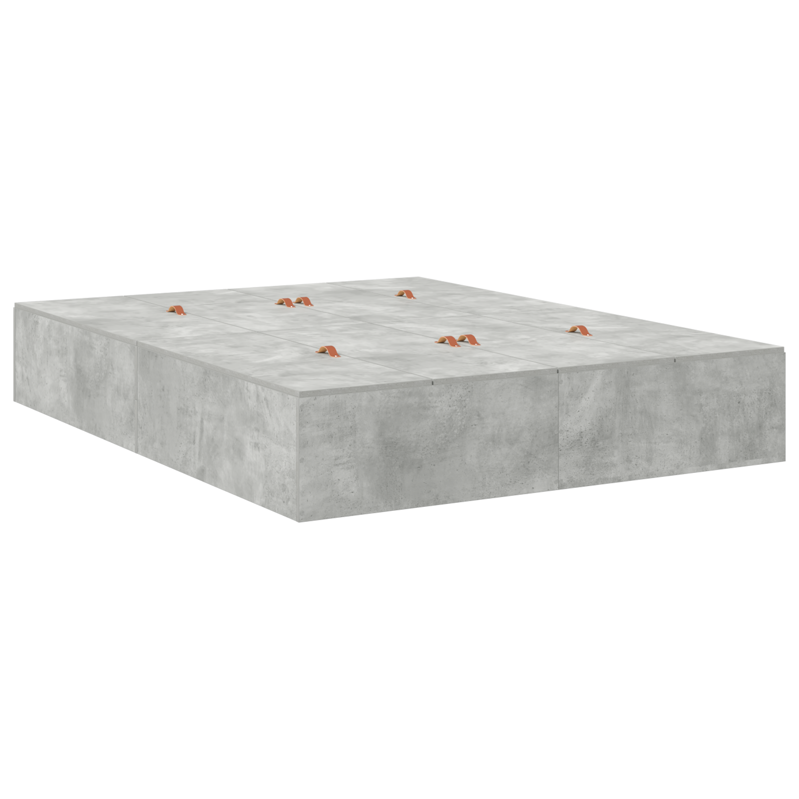 Storage Bed Frame Concrete Grey 150x200 cm - Image 8