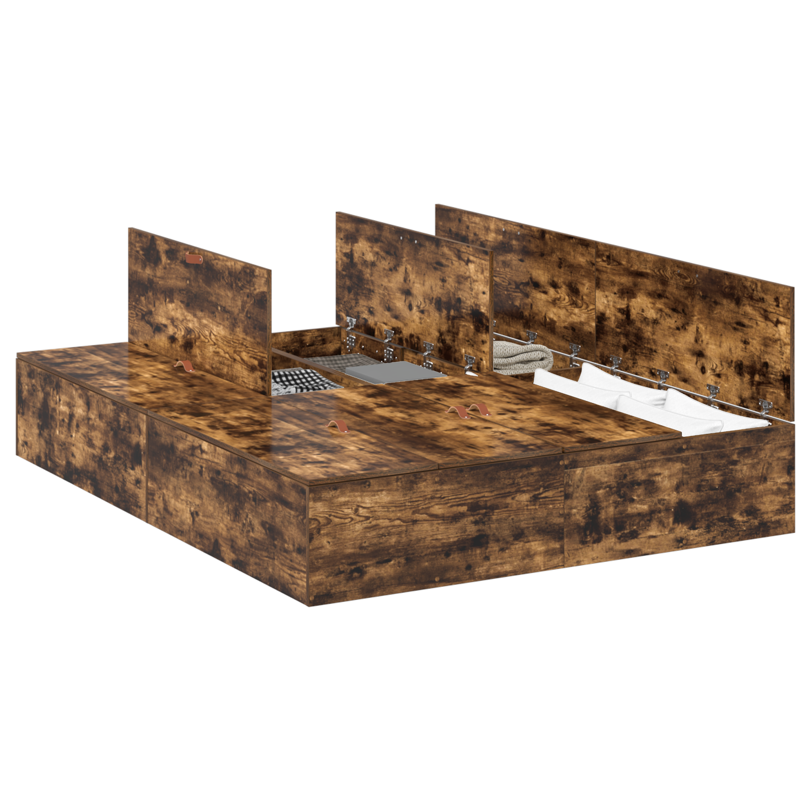 Storage Bed Frame Smoked Oak 150x200 cm - Image 2