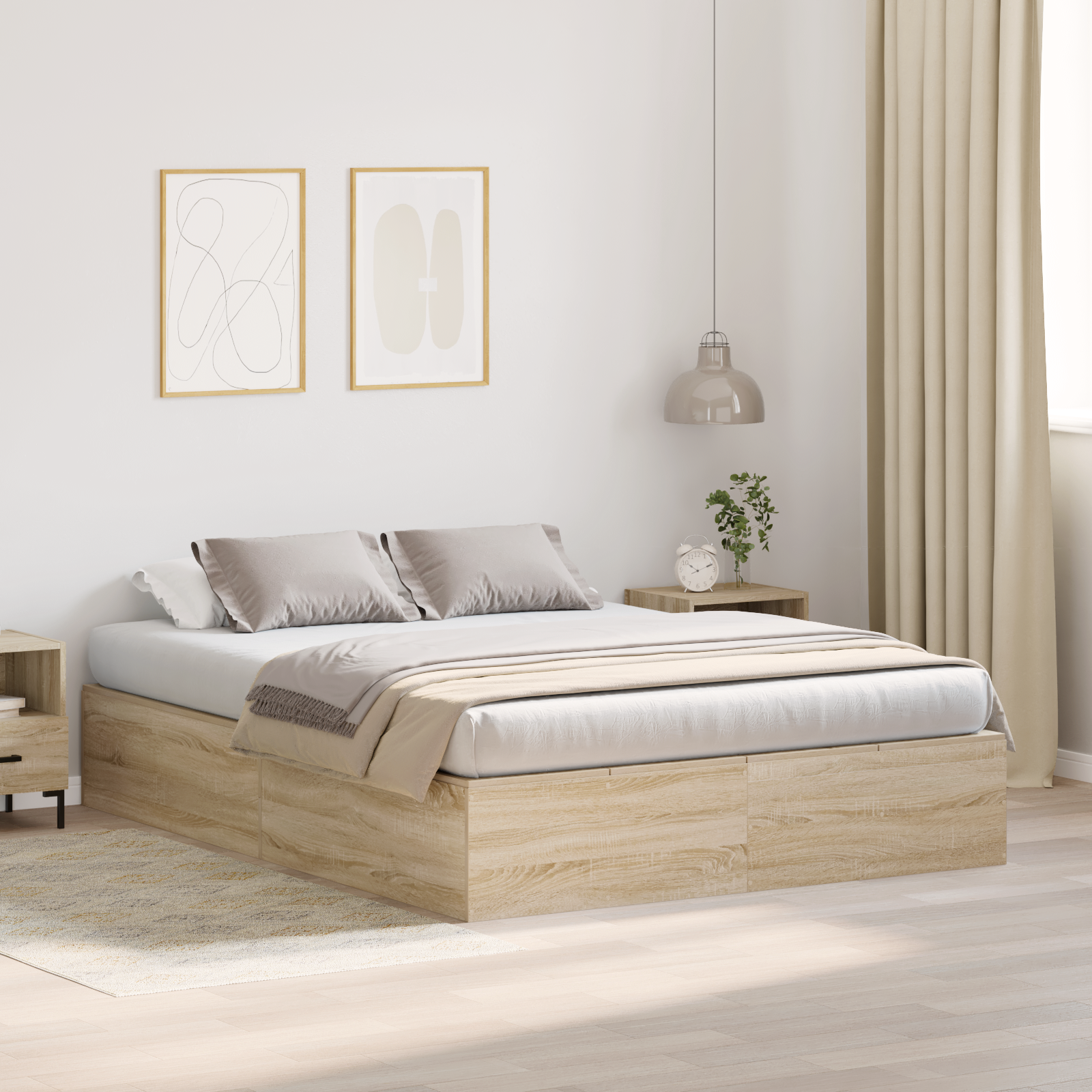 Storage Bed Frame Sonoma Oak 160x200 cm
