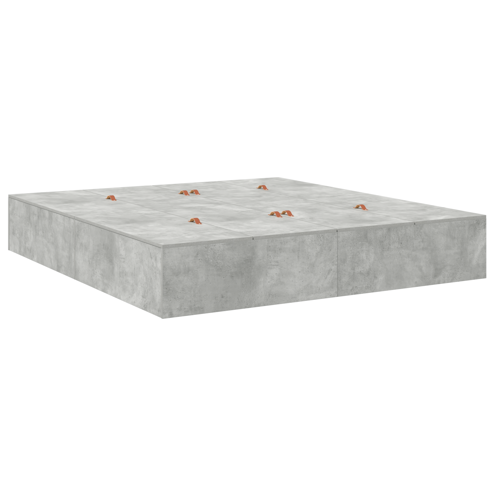 Storage Bed Frame Concrete Grey 180x200 cm - Image 3