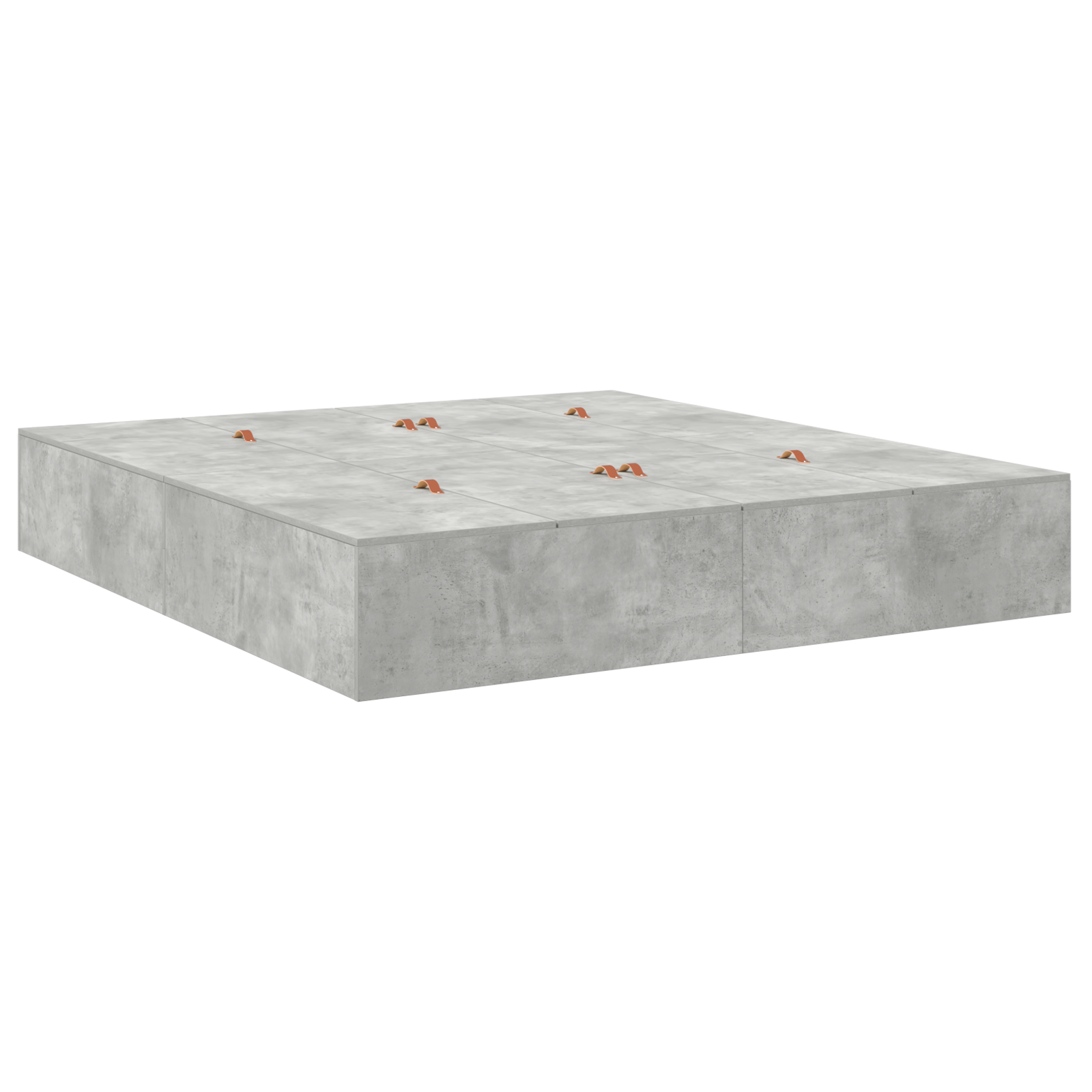Storage Bed Frame Concrete Grey 180x200 cm - Image 8