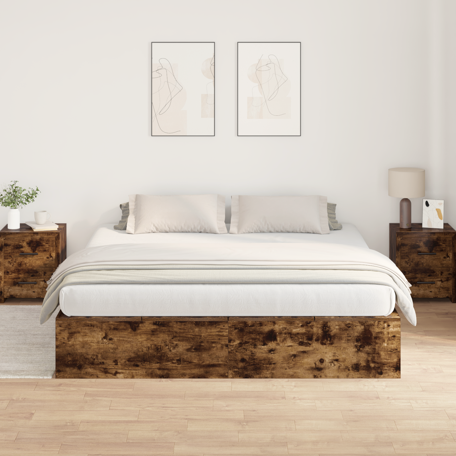 Storage Bed Frame Smoked Oak 180x200 cm - Image 5