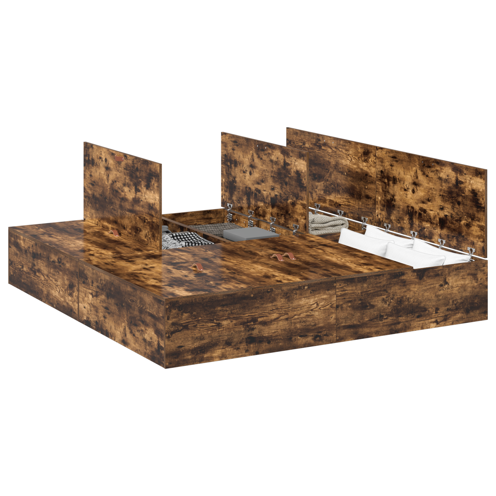 Storage Bed Frame Smoked Oak 180x200 cm - Image 2