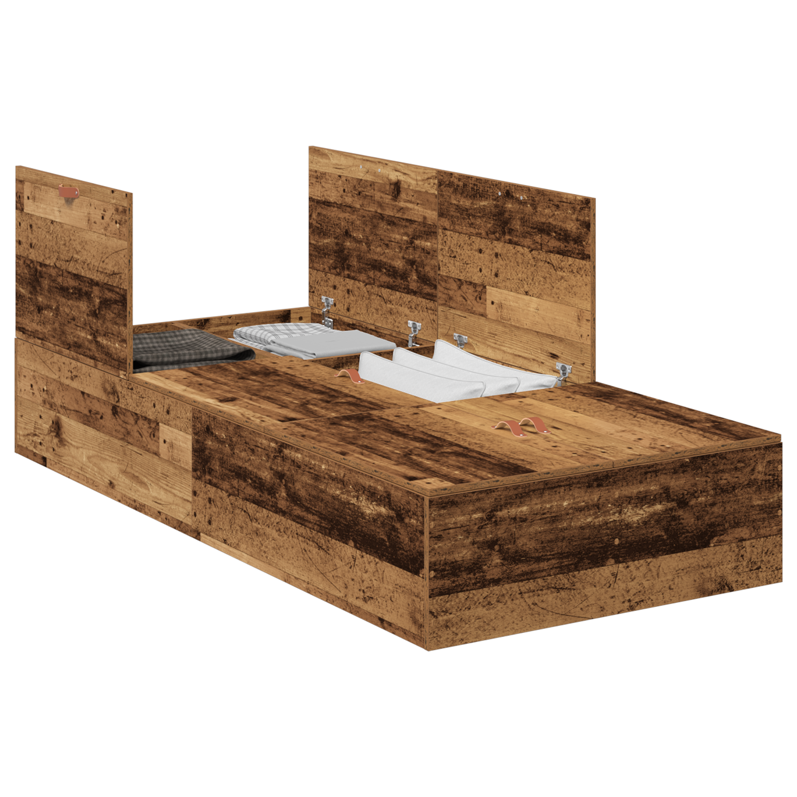 Thumbnail - vidaXL Bettgestell mit Stauraum Altholz 90x190 cm Holzwerkstoff