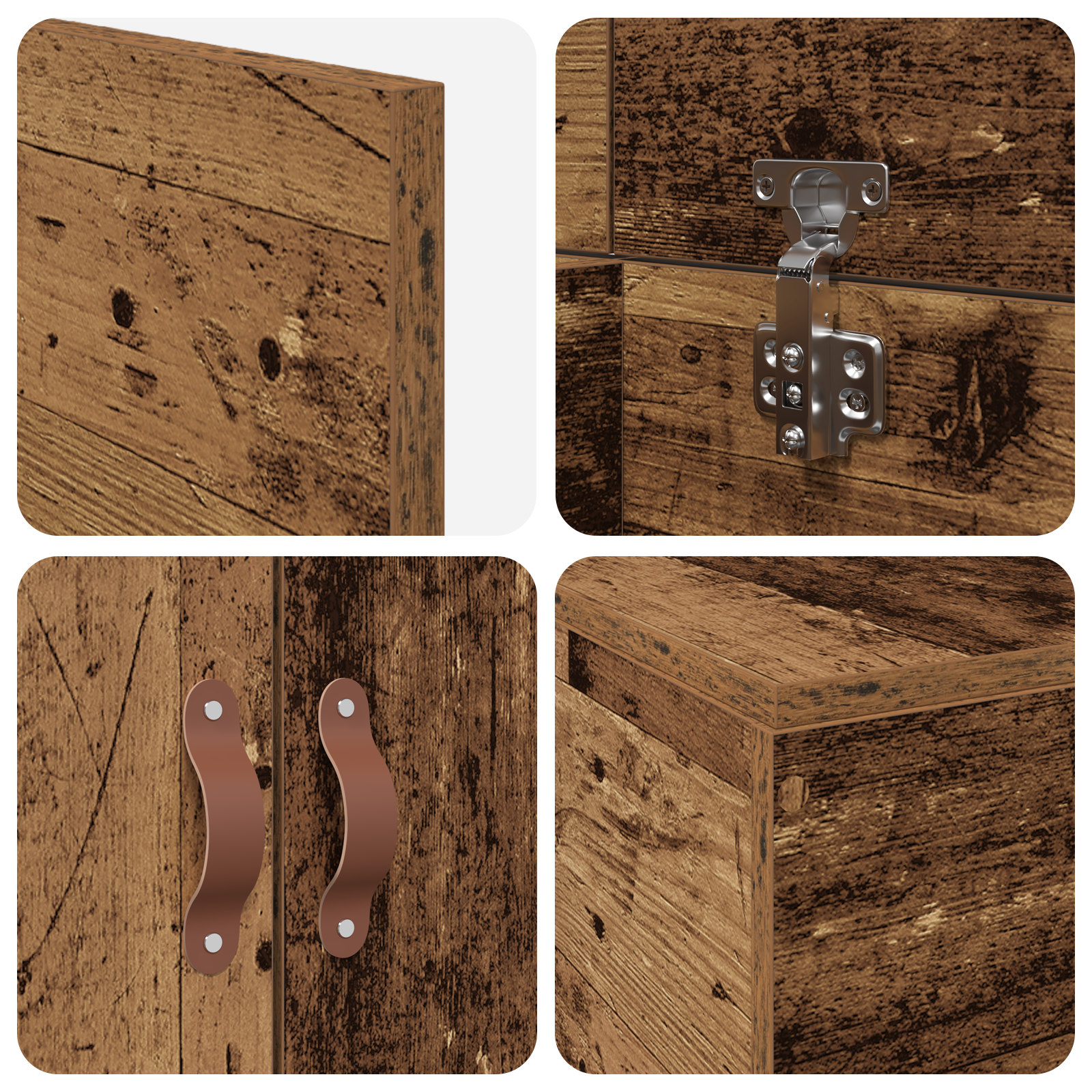 Storage Bed Frame Old Wood 75x190 cm Engineered Wood - Image 10