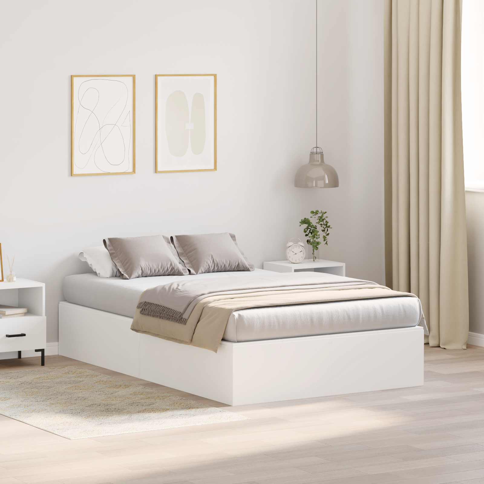 Storage Bed Frame White 120x190 cm