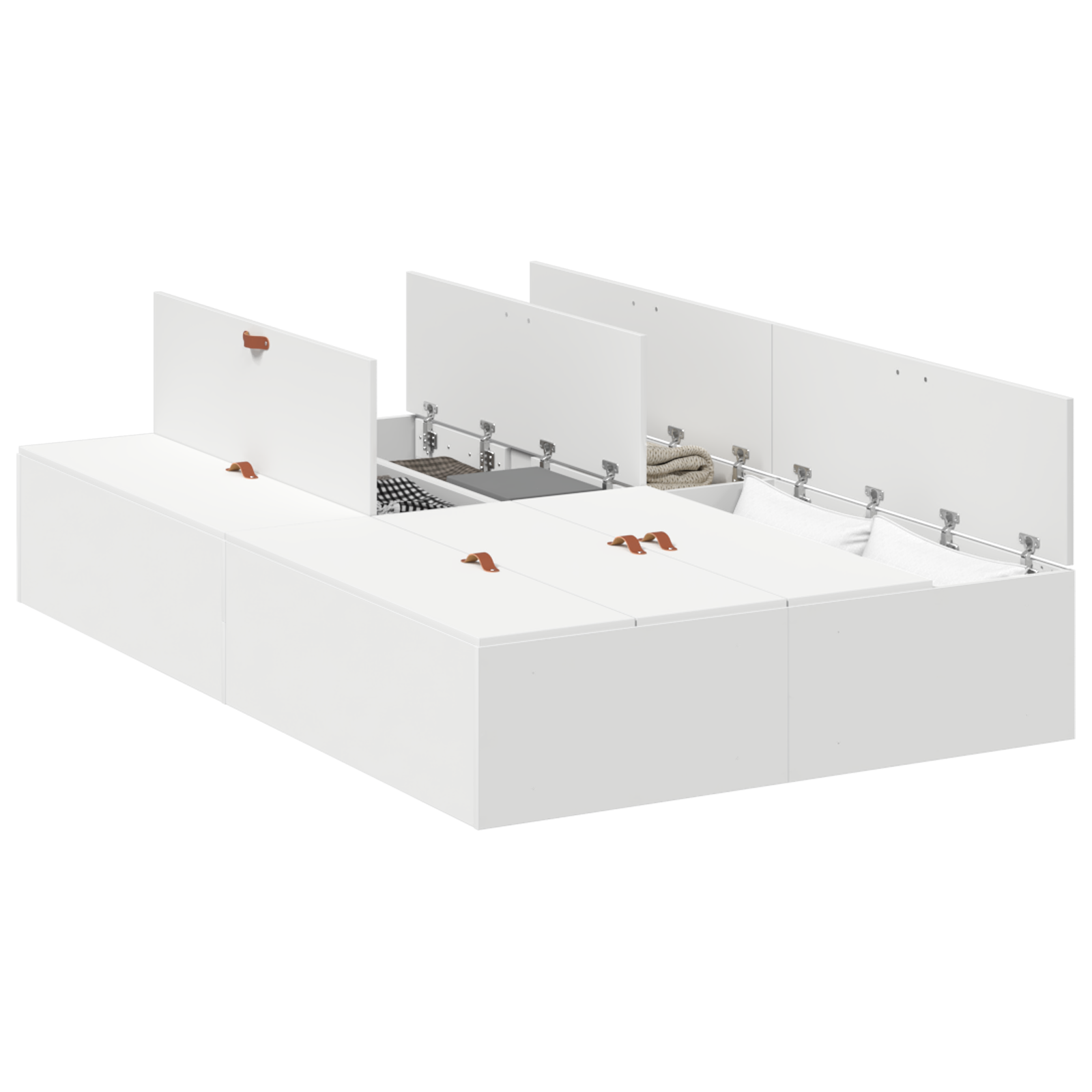 Storage Bed Frame White 120x190 cm - Image 2