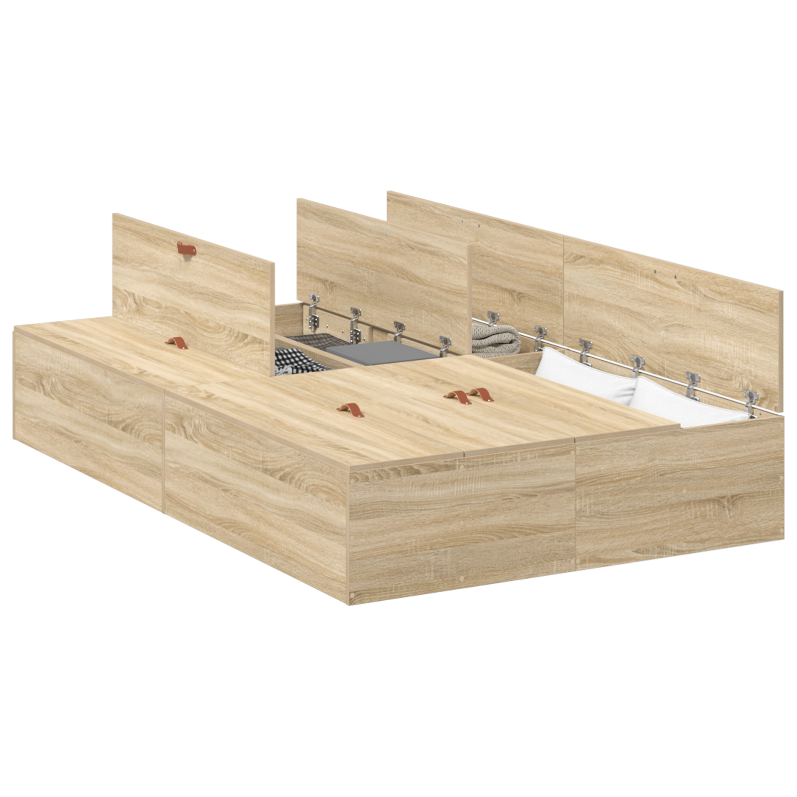 Storage Bed Frame Sonoma Oak 120x190 cm - Image 2