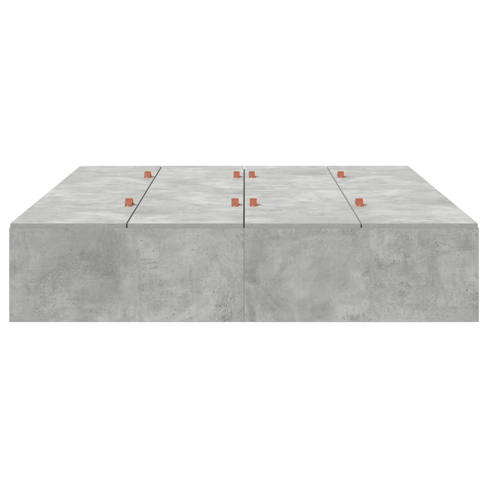 Storage Bed Frame Concrete Grey 140x190 cm - Image 6