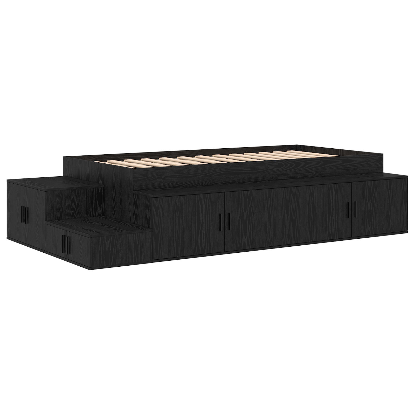 Storage Bed Frame Black Oak 100x200 cm - Image 3