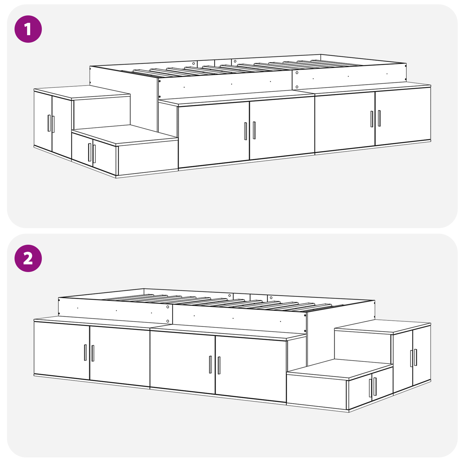 Balta saugojimo lova 90x200 cm - Image 10