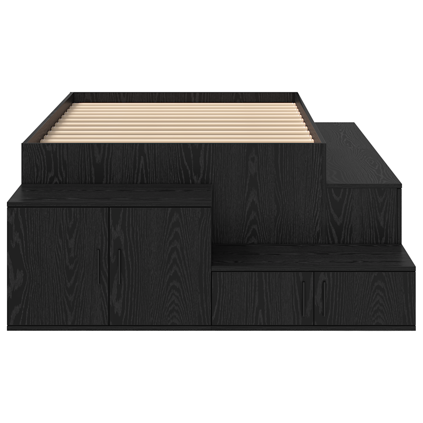 Storage Bed Frame Black Oak 90x190 cm - Image 8