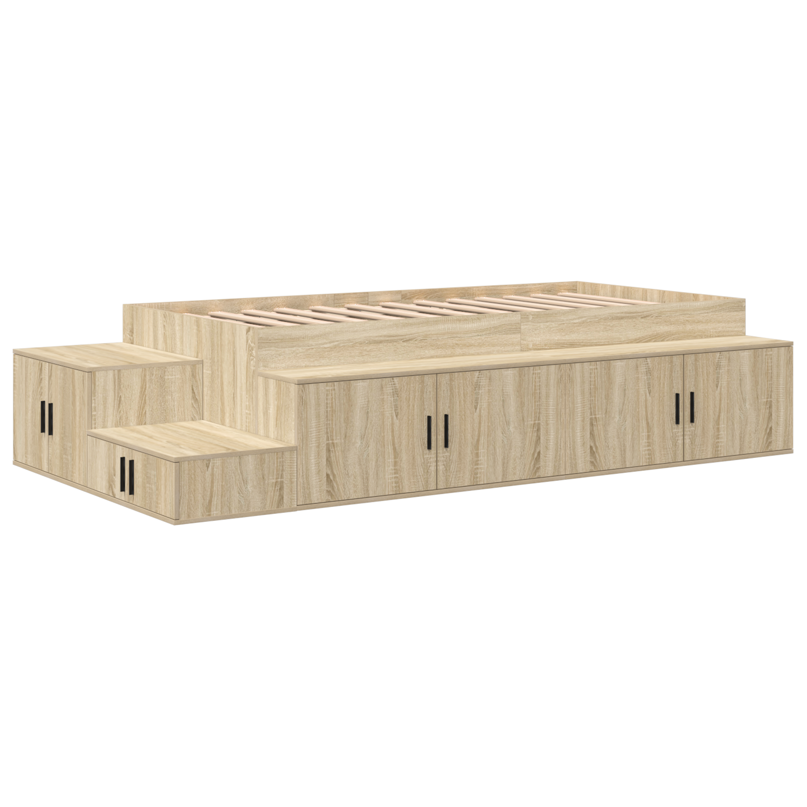 Storage Bed Frame Sonoma Oak 75x190 cm - Image 3