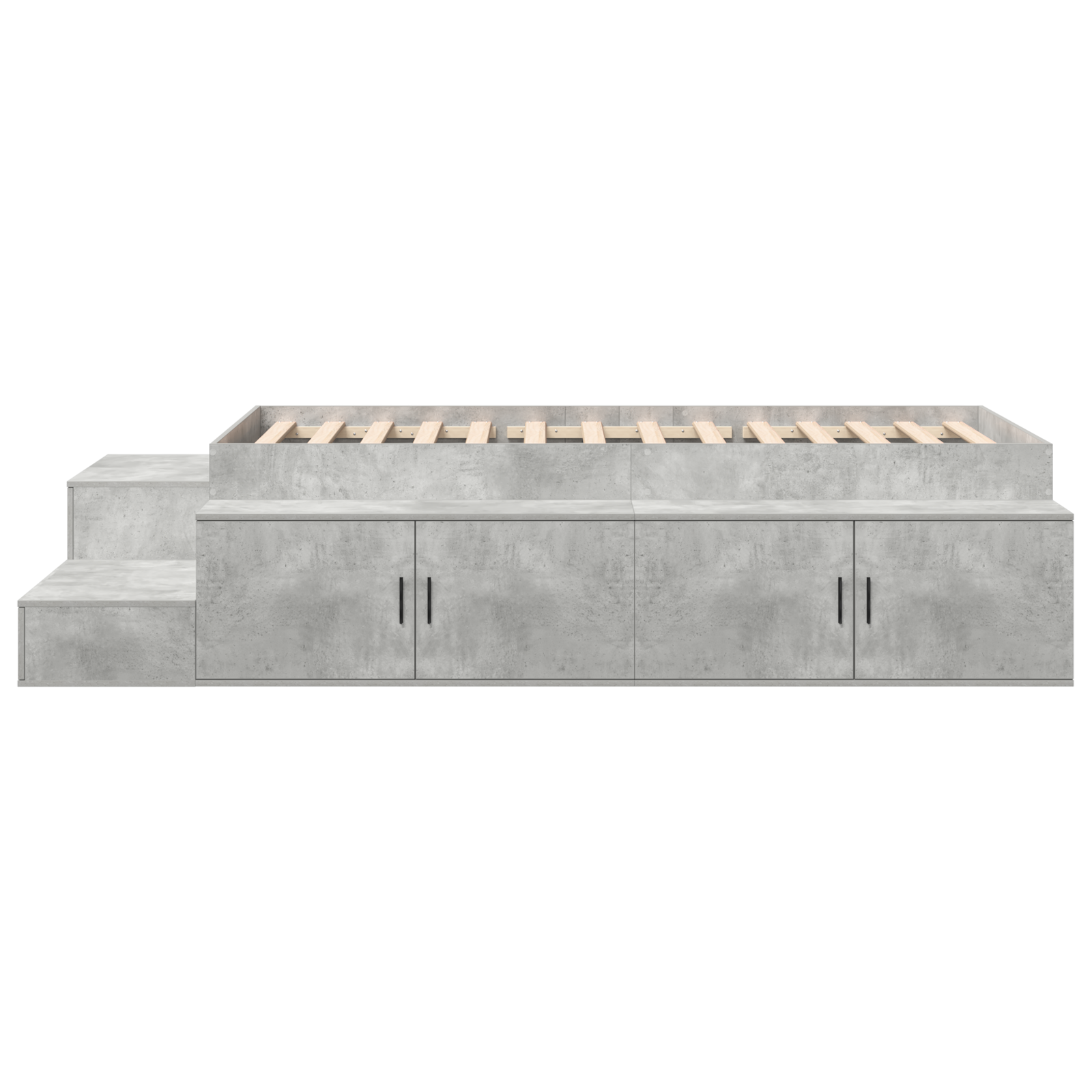 Storage Bed Frame Concrete Grey 75x190 cm - Image 7