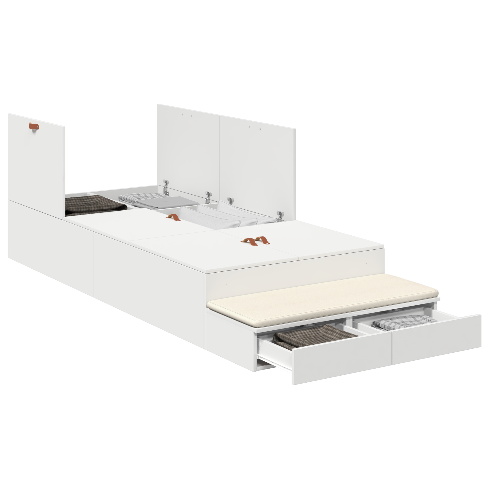 Storage Bed Frame White 80x200 cm
