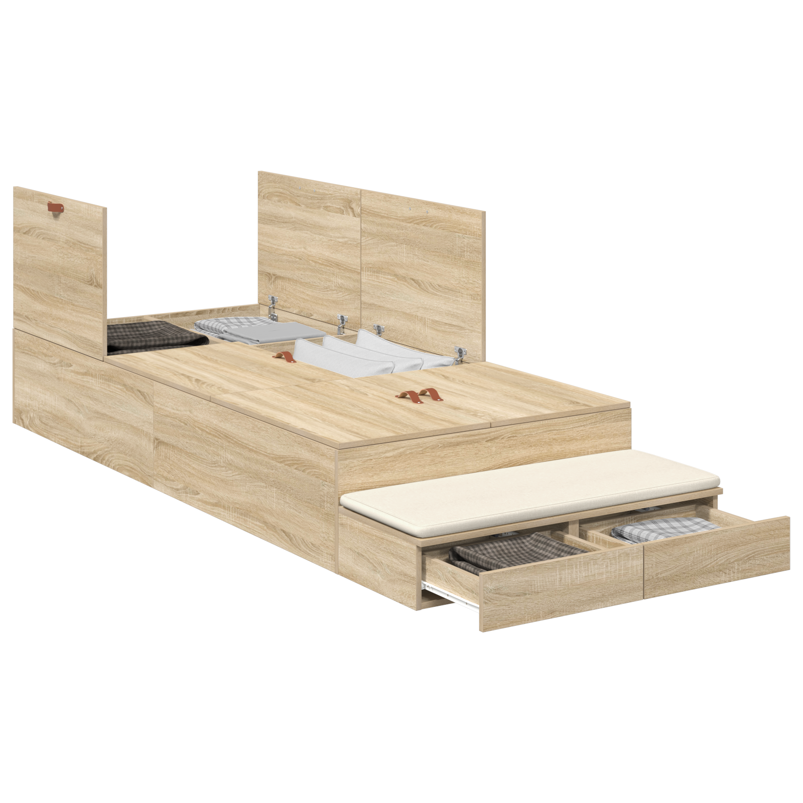 Storage Bed Frame Sonoma Oak 80x200 cm - Image 2