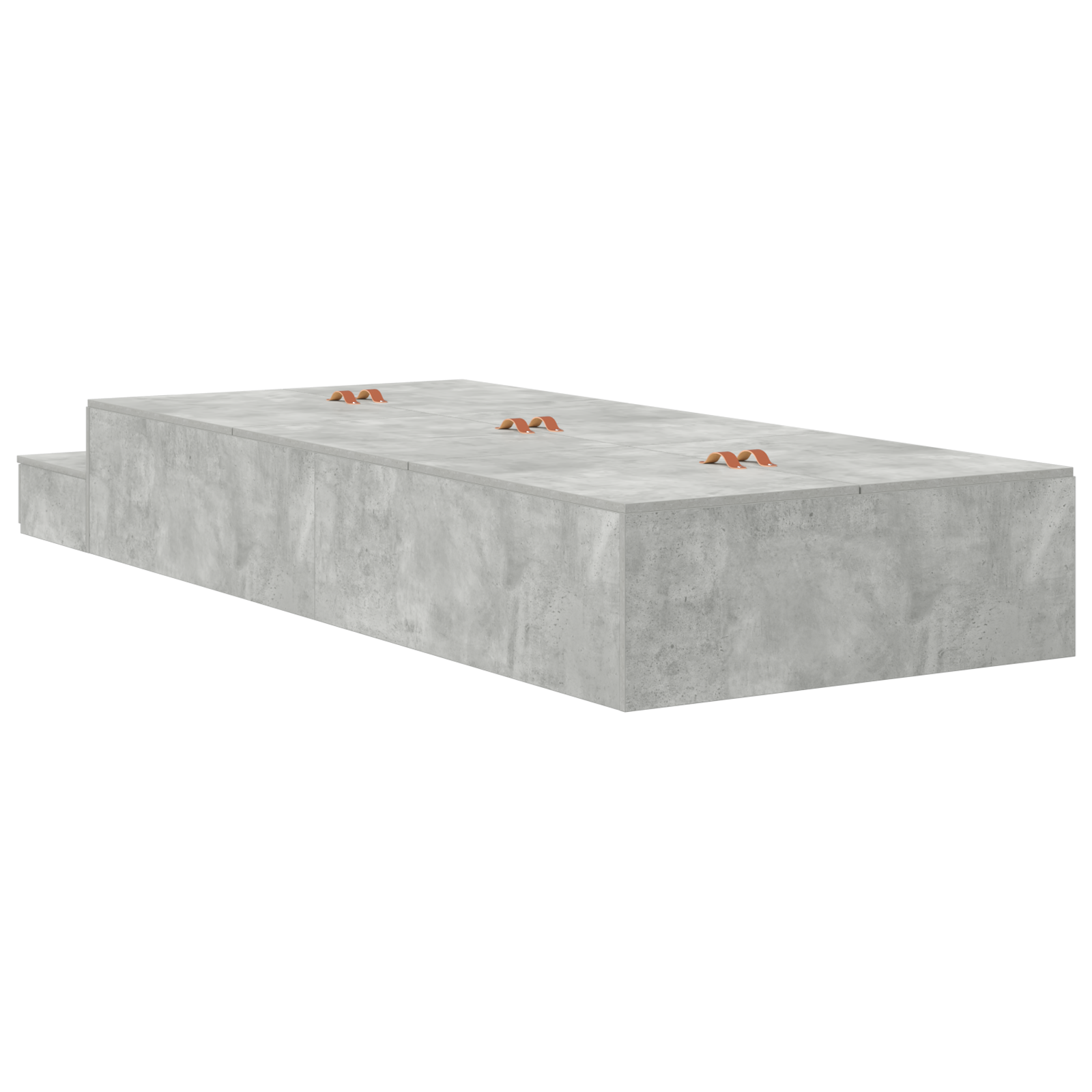 Storage Bed Frame Concrete Grey 80x200 cm - Image 10
