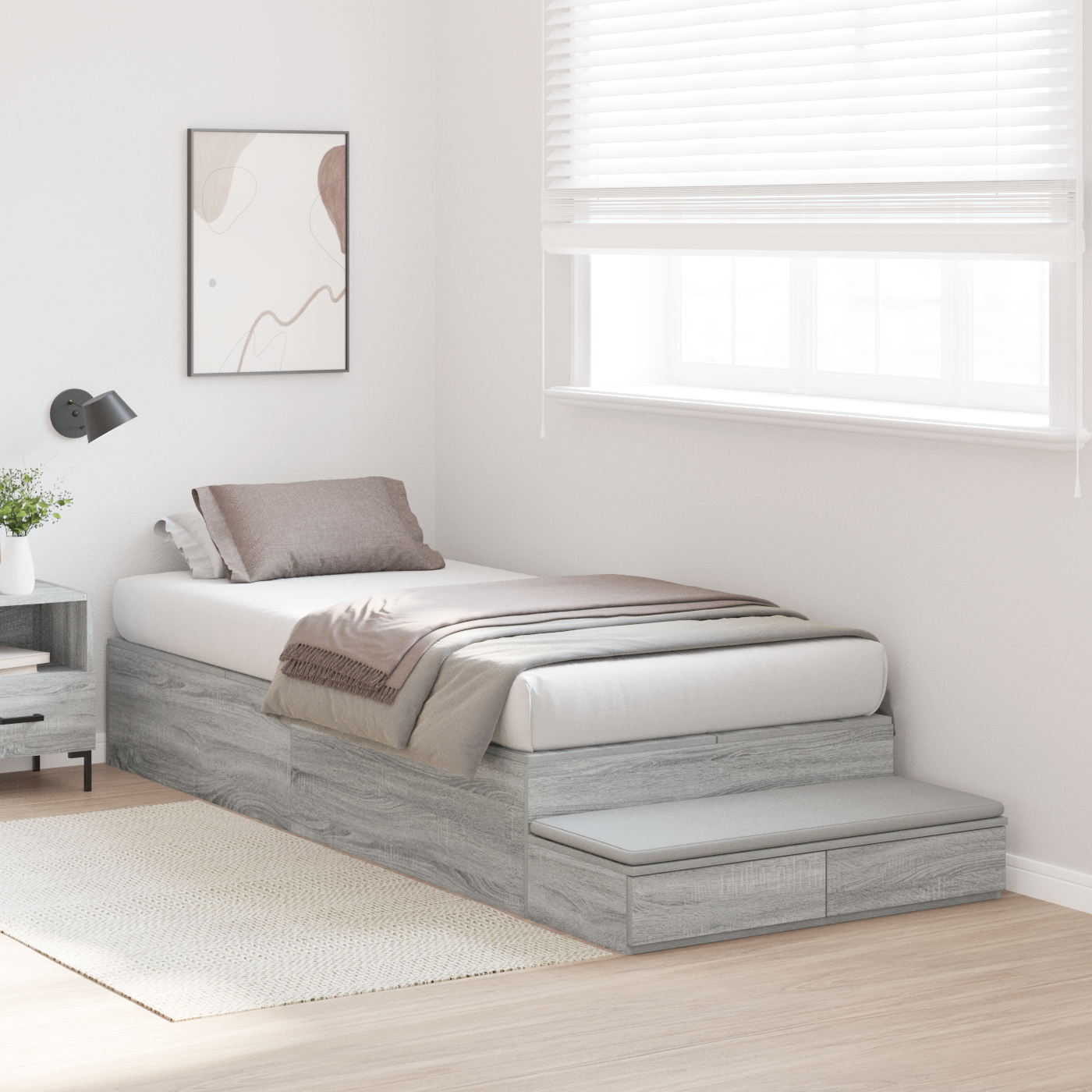 Storage Bed Frame Grey Sonoma 80x200 cm - Image 5